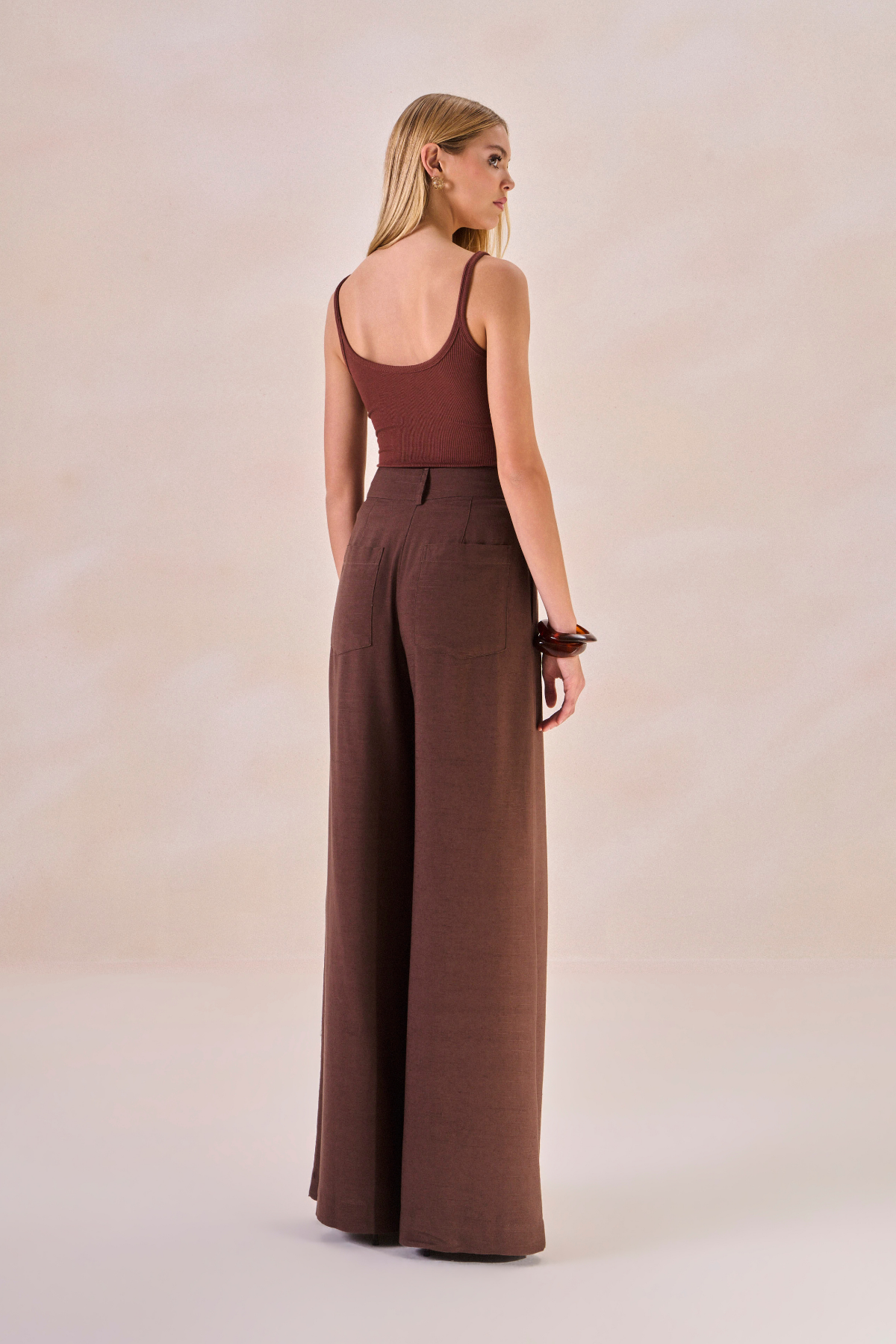 Calça Pantalona Oceane Marrom