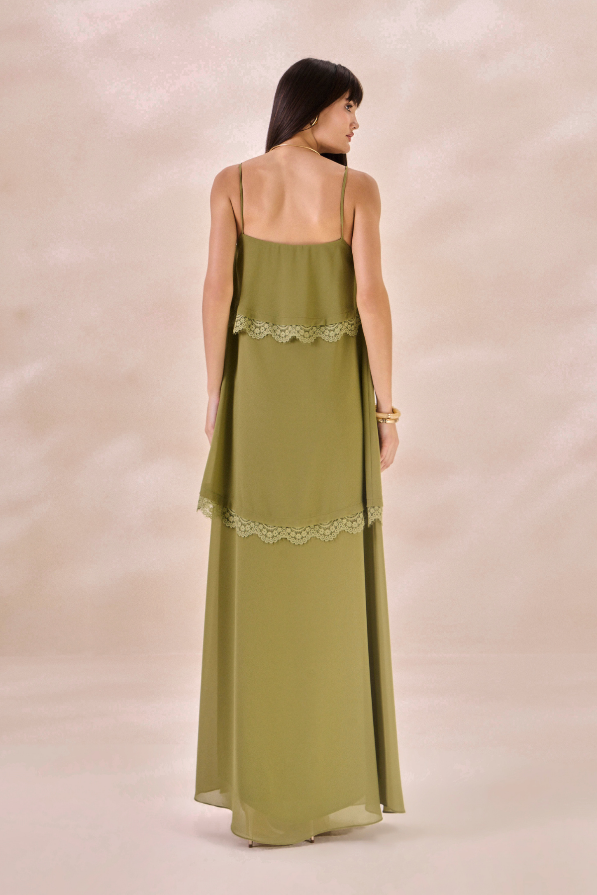 Vestido Chiffon Solange Verde Alecrim