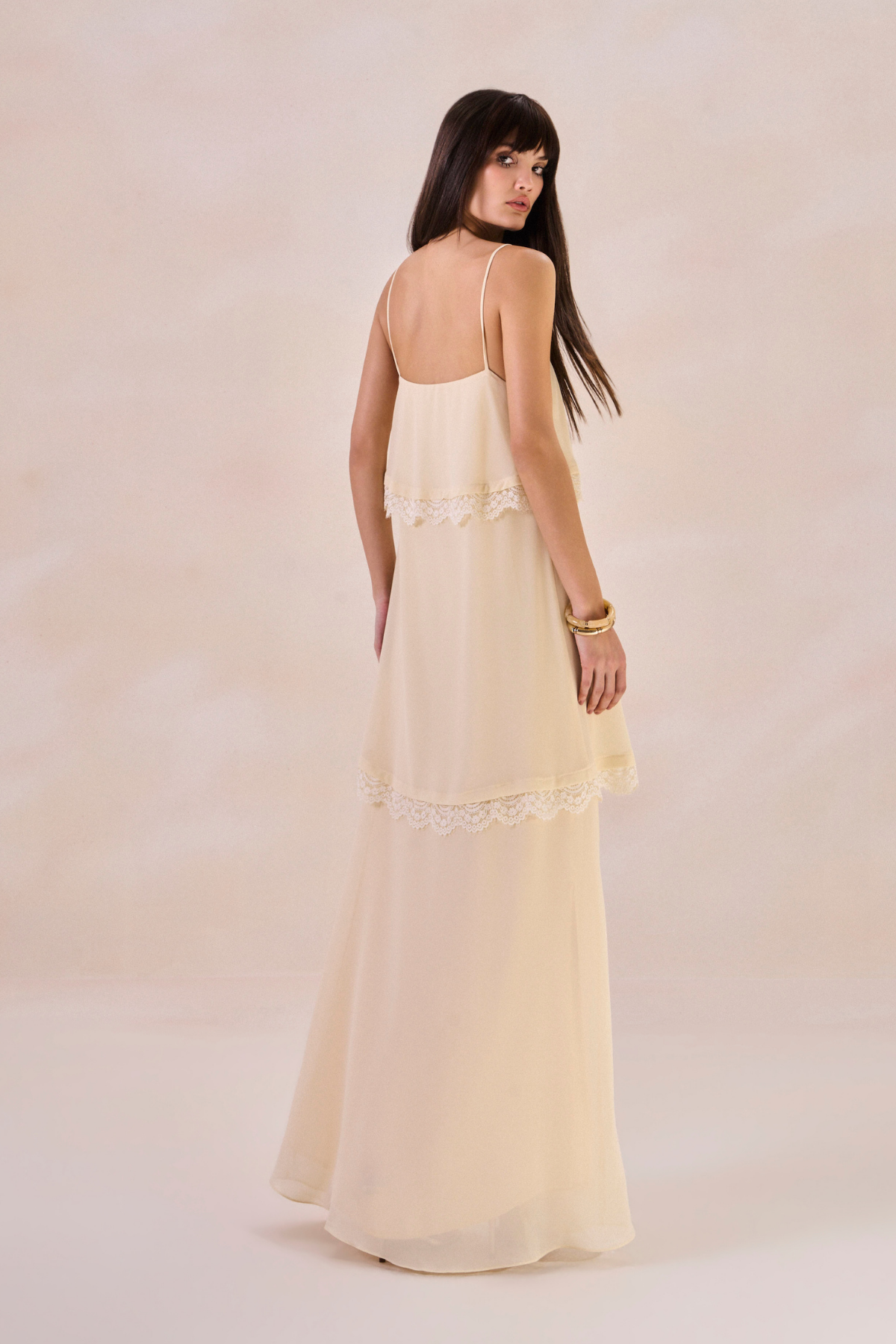 Vestido Chiffon Solange Amarelo Pó