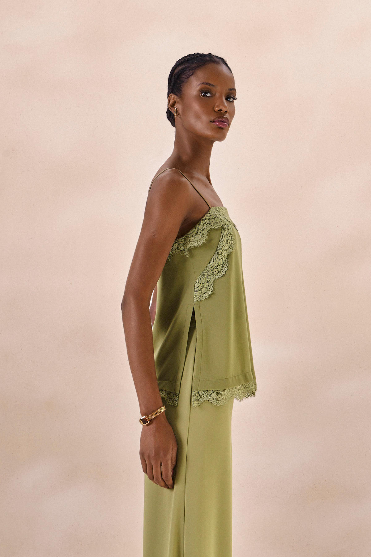 Regata Chiffon Solange Verde Alecrim