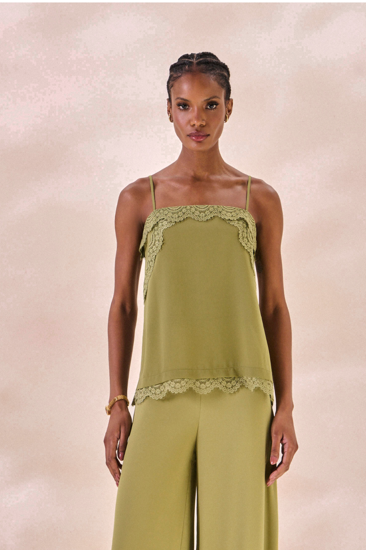 Regata Chiffon Solange Verde Alecrim