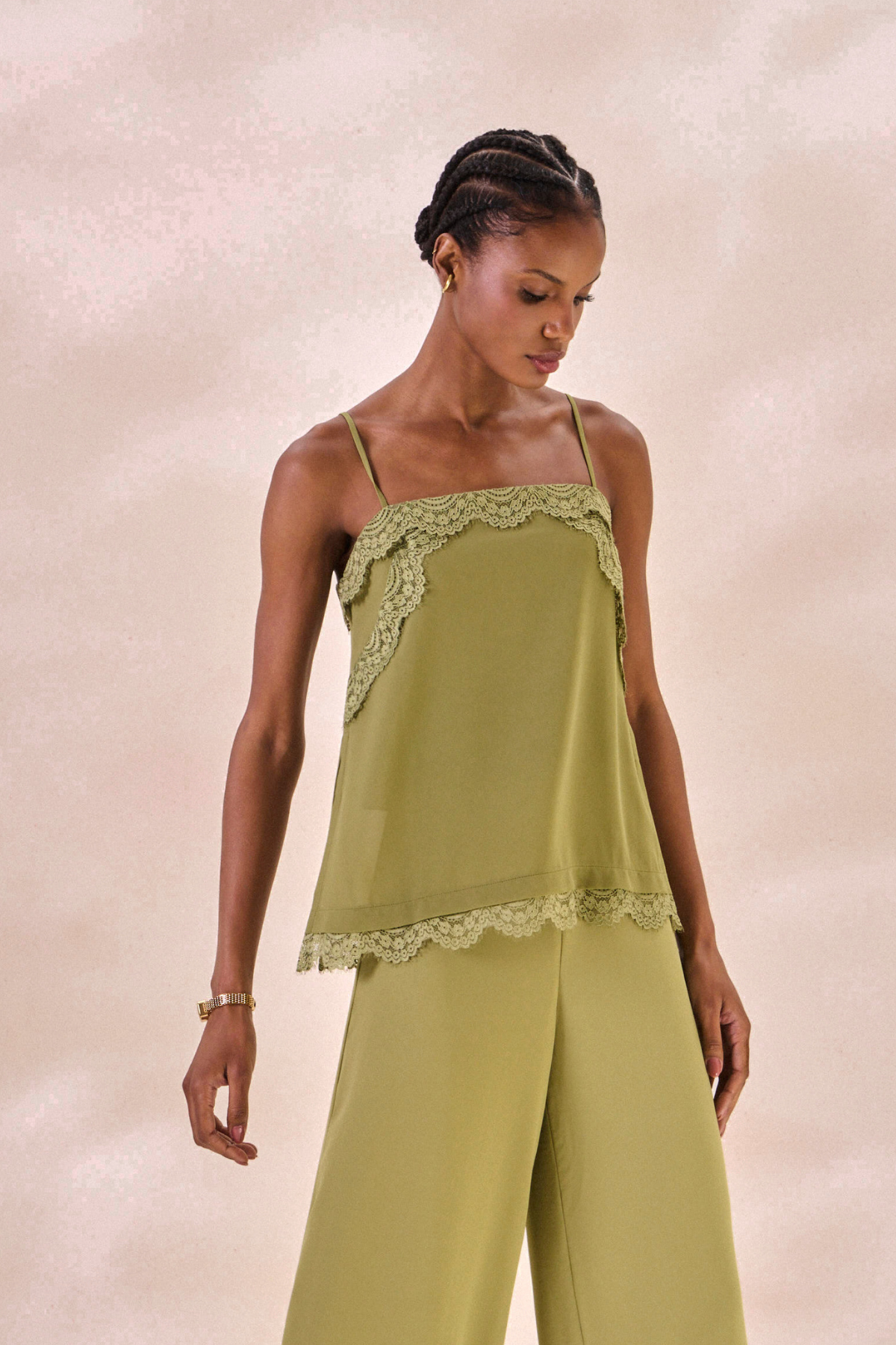 Regata Chiffon Solange Verde Alecrim
