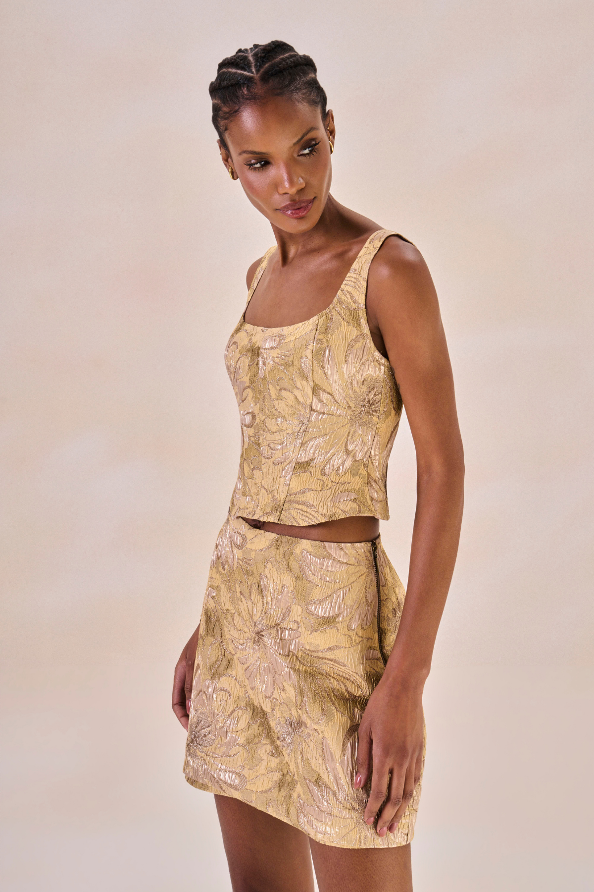 Shorts Saia Jacquard Angelique Bege