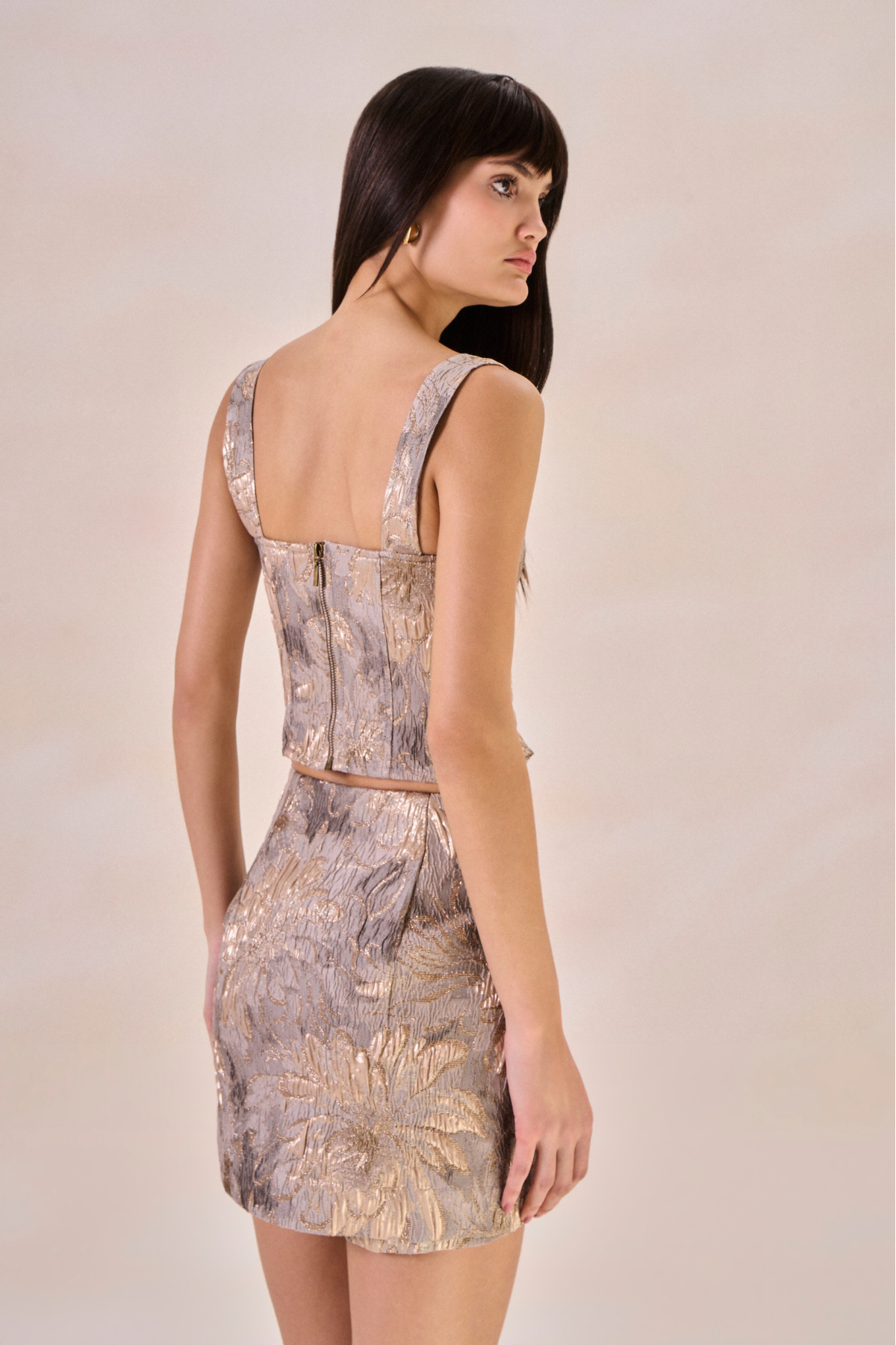 Shorts Saia Jacquard Angelique Cinza