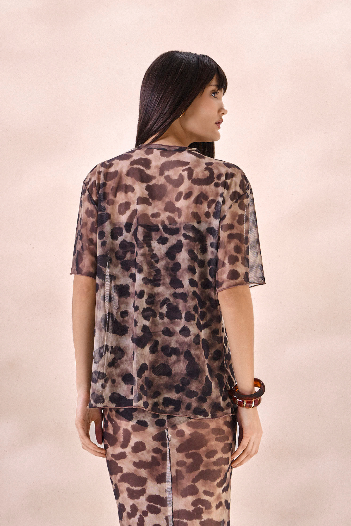 Camiseta Tule Naomi Estampa Onça