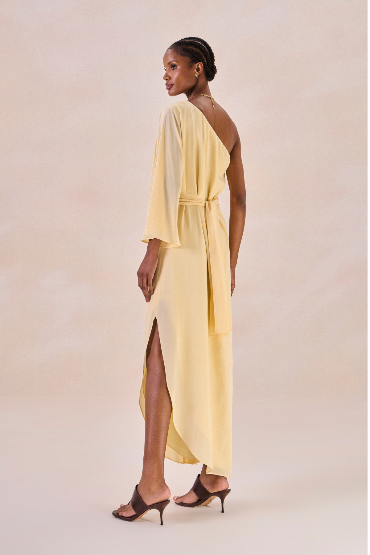 Vestido Waves Margot Amarelo Pó