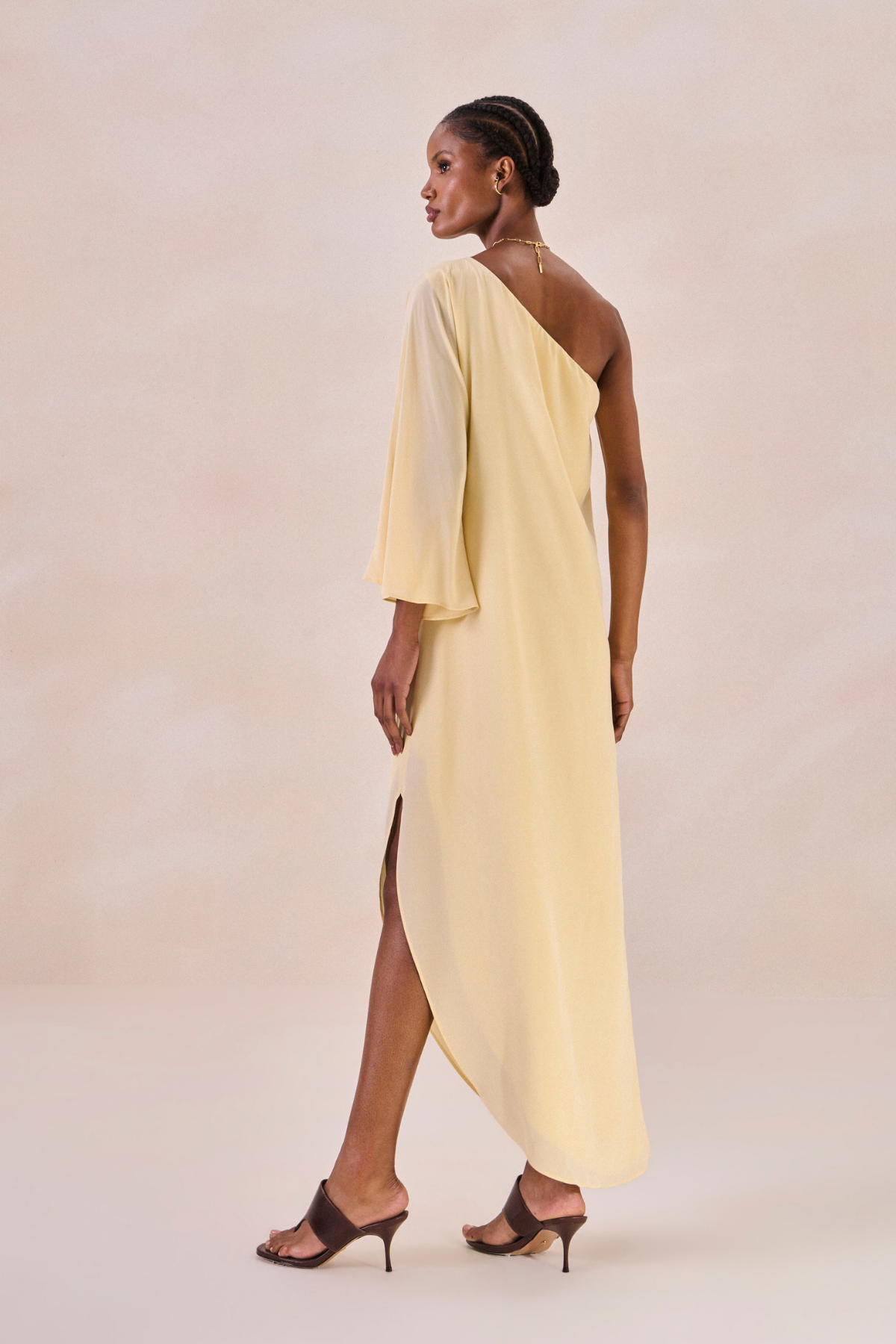 Vestido Waves Margot Amarelo Pó
