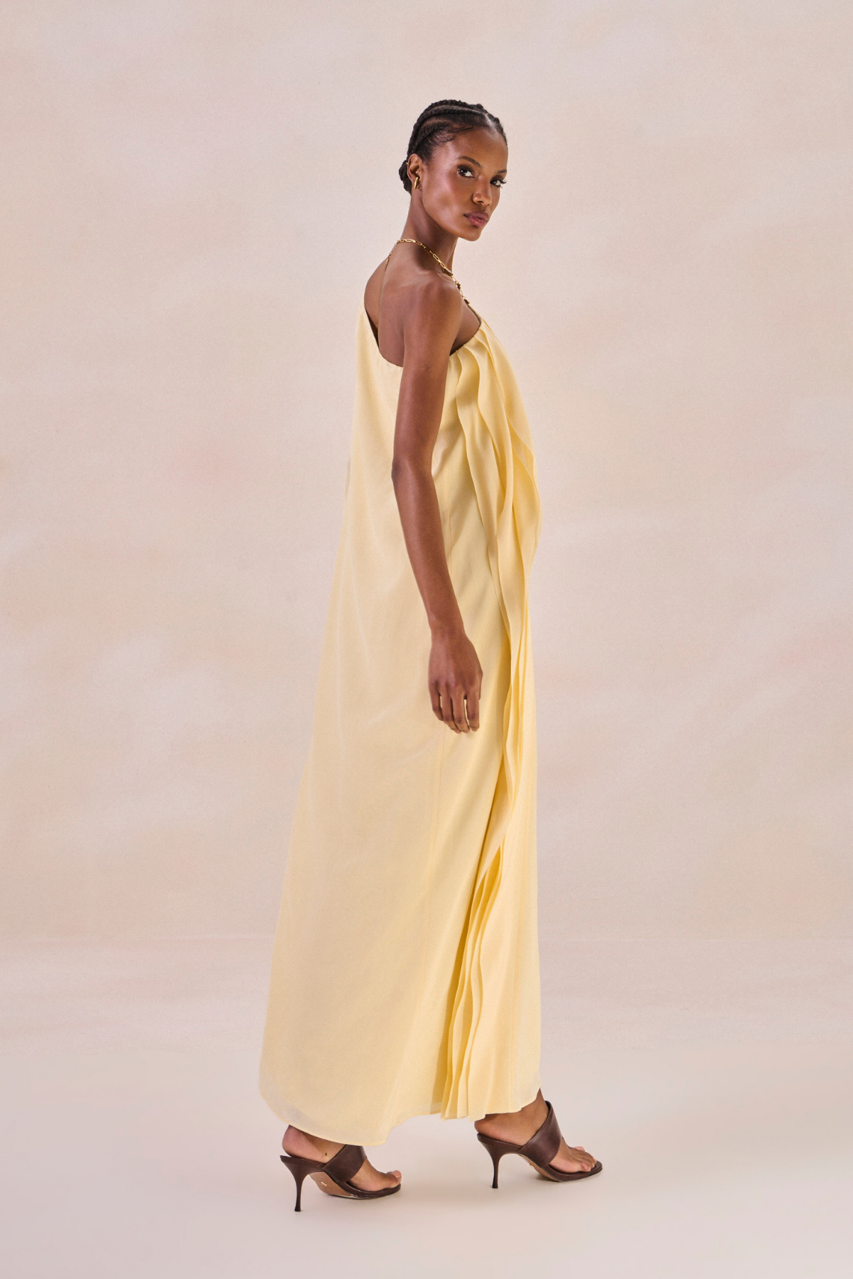 Vestido Waves Margot Amarelo Pó
