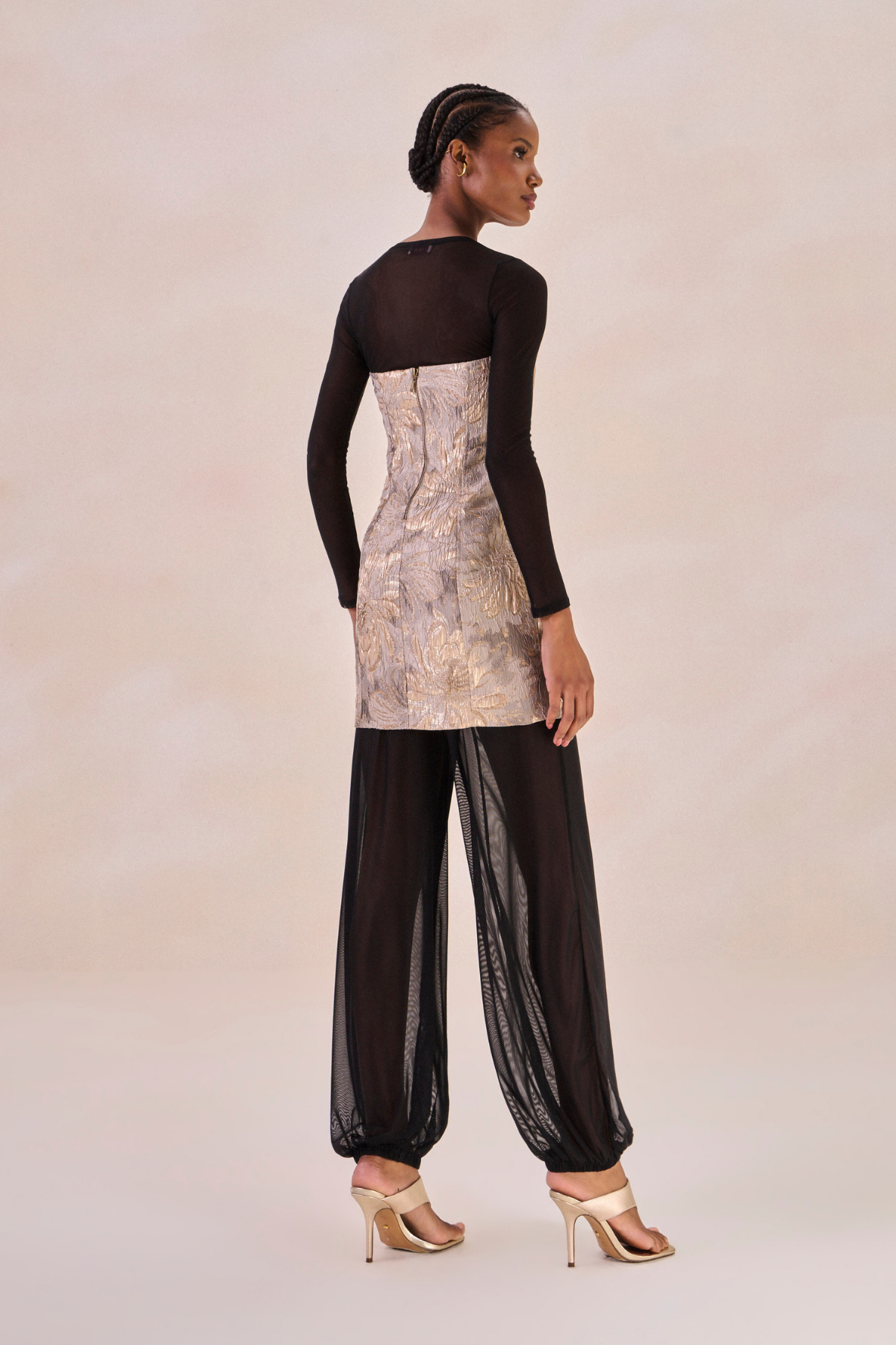 Vestido Jacquard Angelique Cinza
