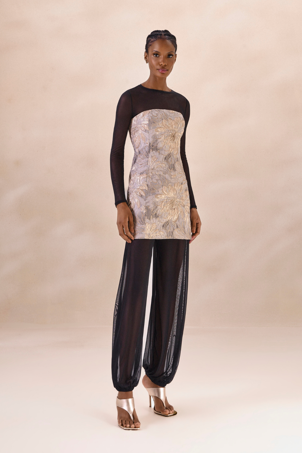 Vestido Jacquard Angelique Cinza