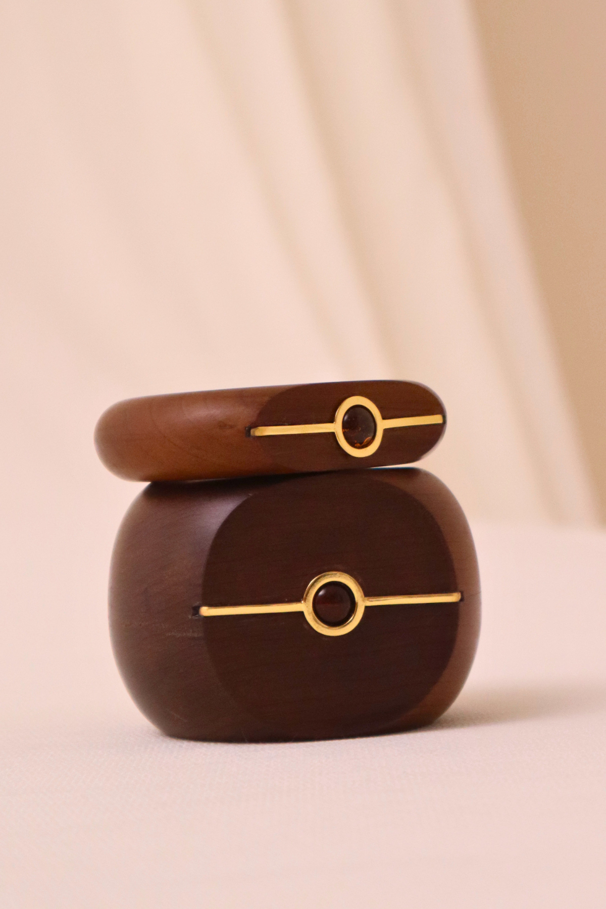 Pulseira Madeira Favo Marrom Escuro