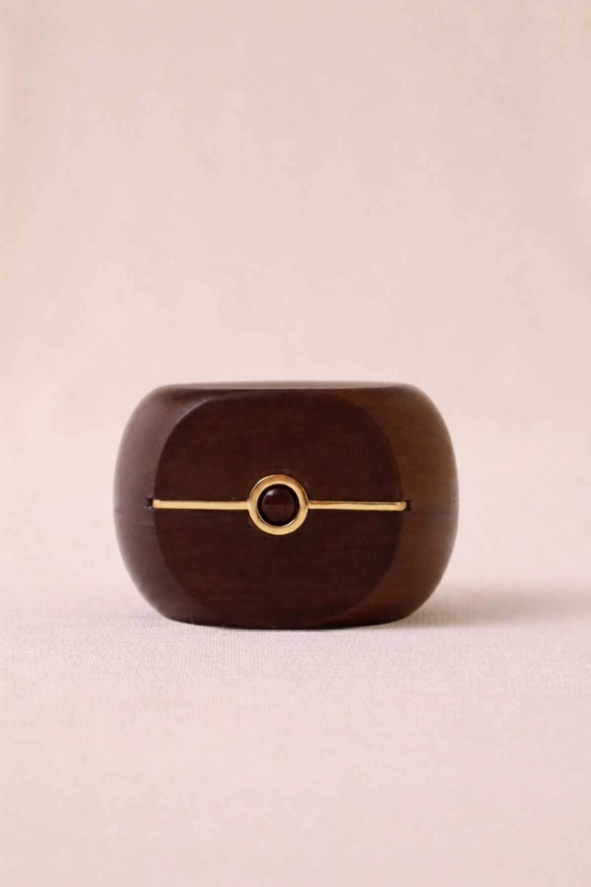Pulseira Madeira Favo Grossa Marrom Escuro