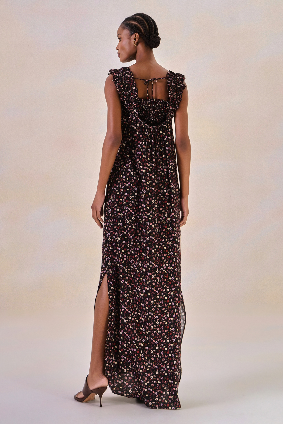 Vestido Viscose Fleur Estampa Flor Preto