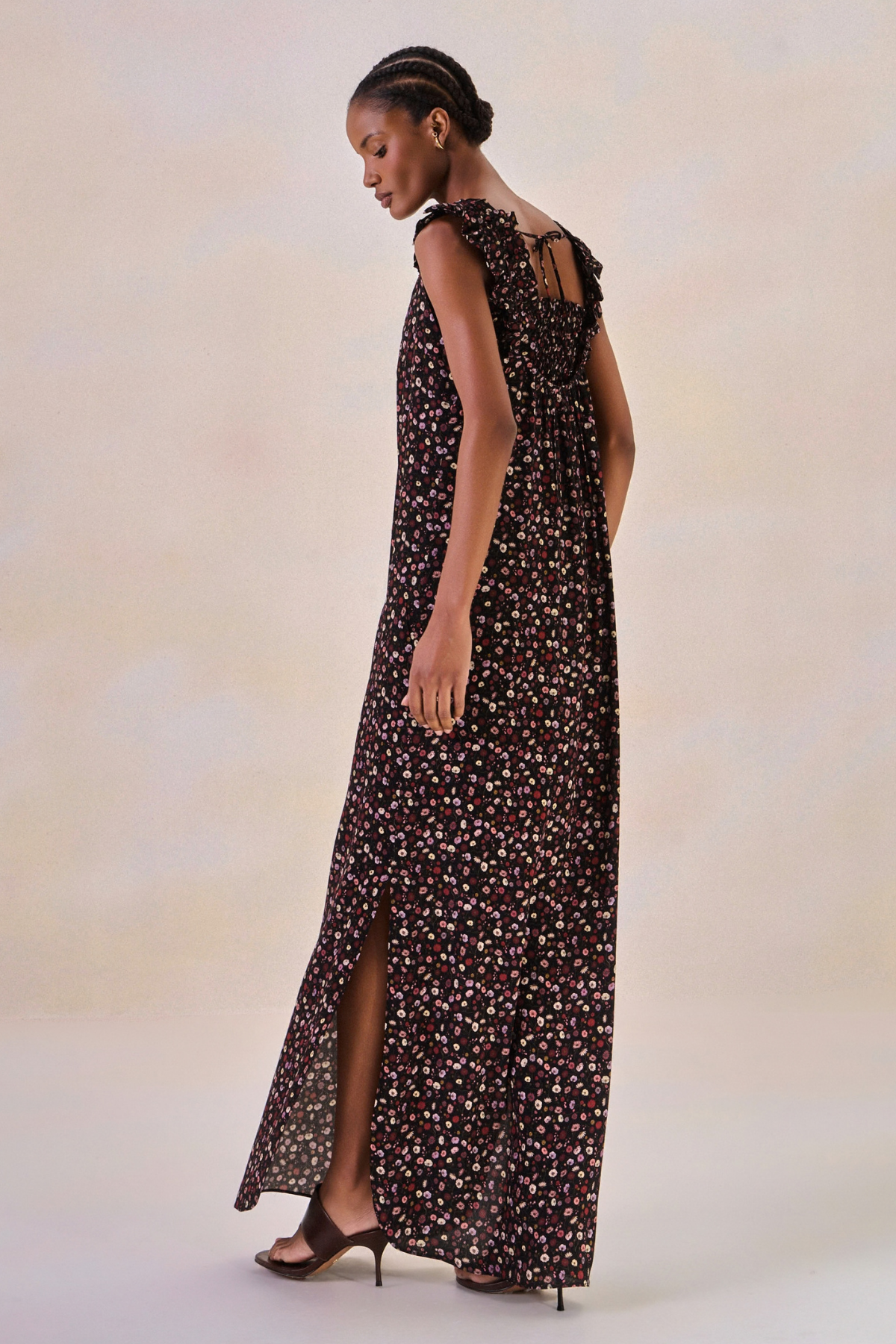Vestido Viscose Fleur Estampa Flor Preto
