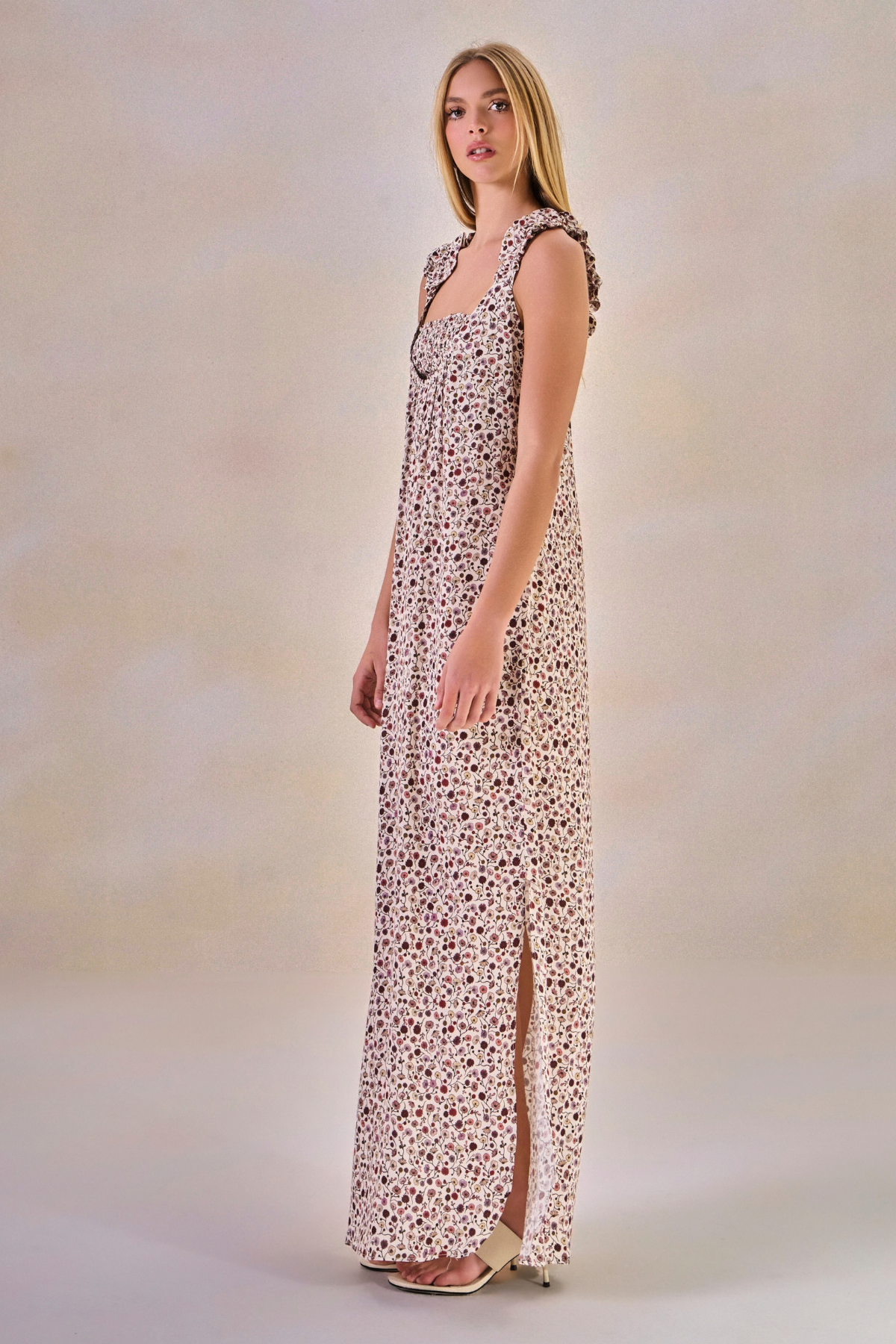 Vestido Viscose Fleur Estampa Flor Off White