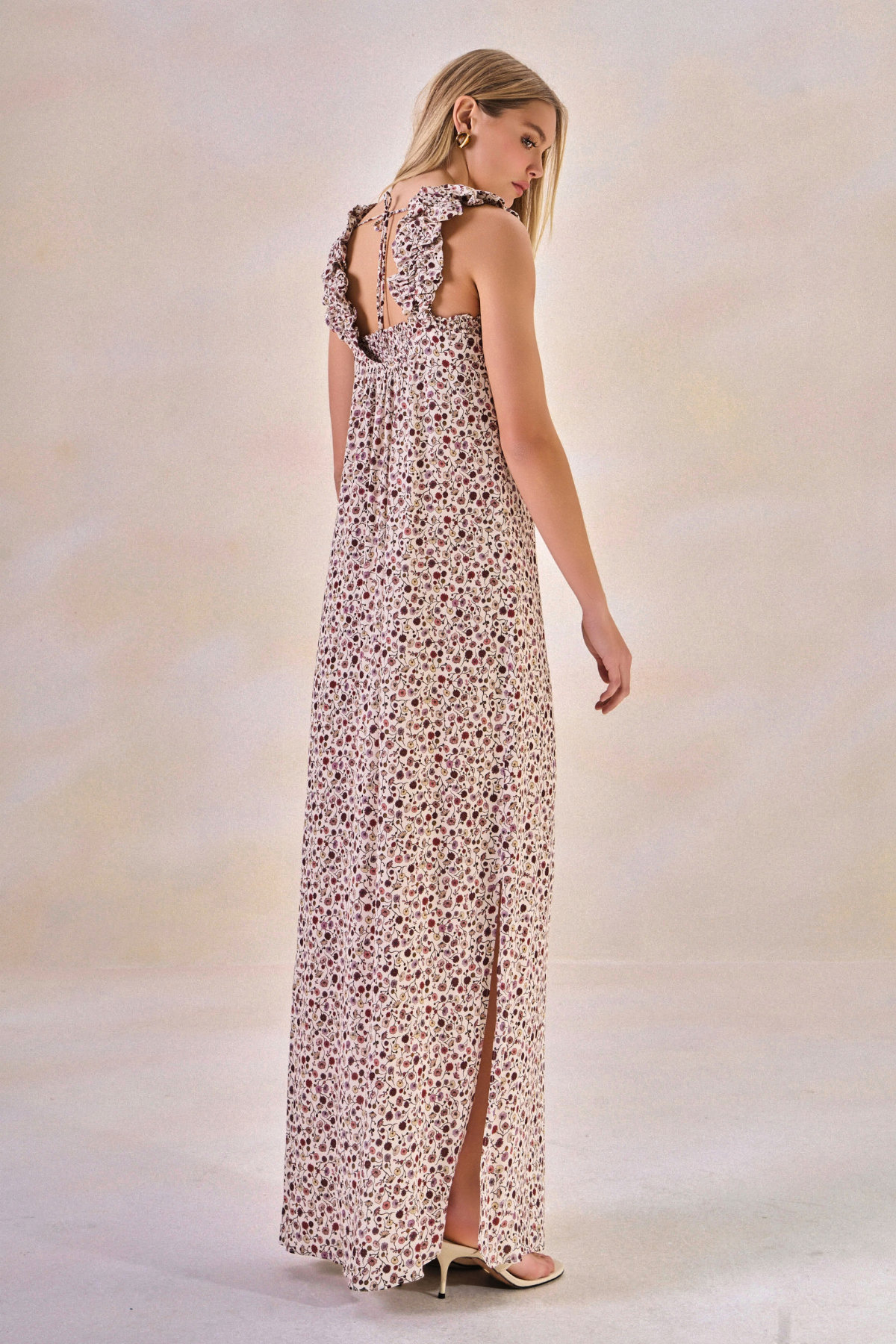 Vestido Viscose Fleur Estampa Flor Off White