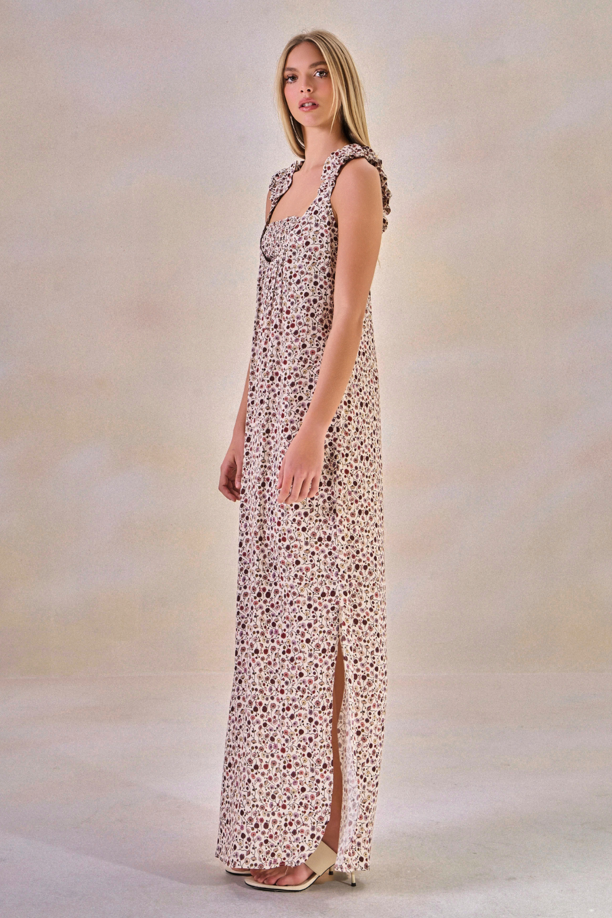 Vestido Viscose Fleur Estampa Flor Off White