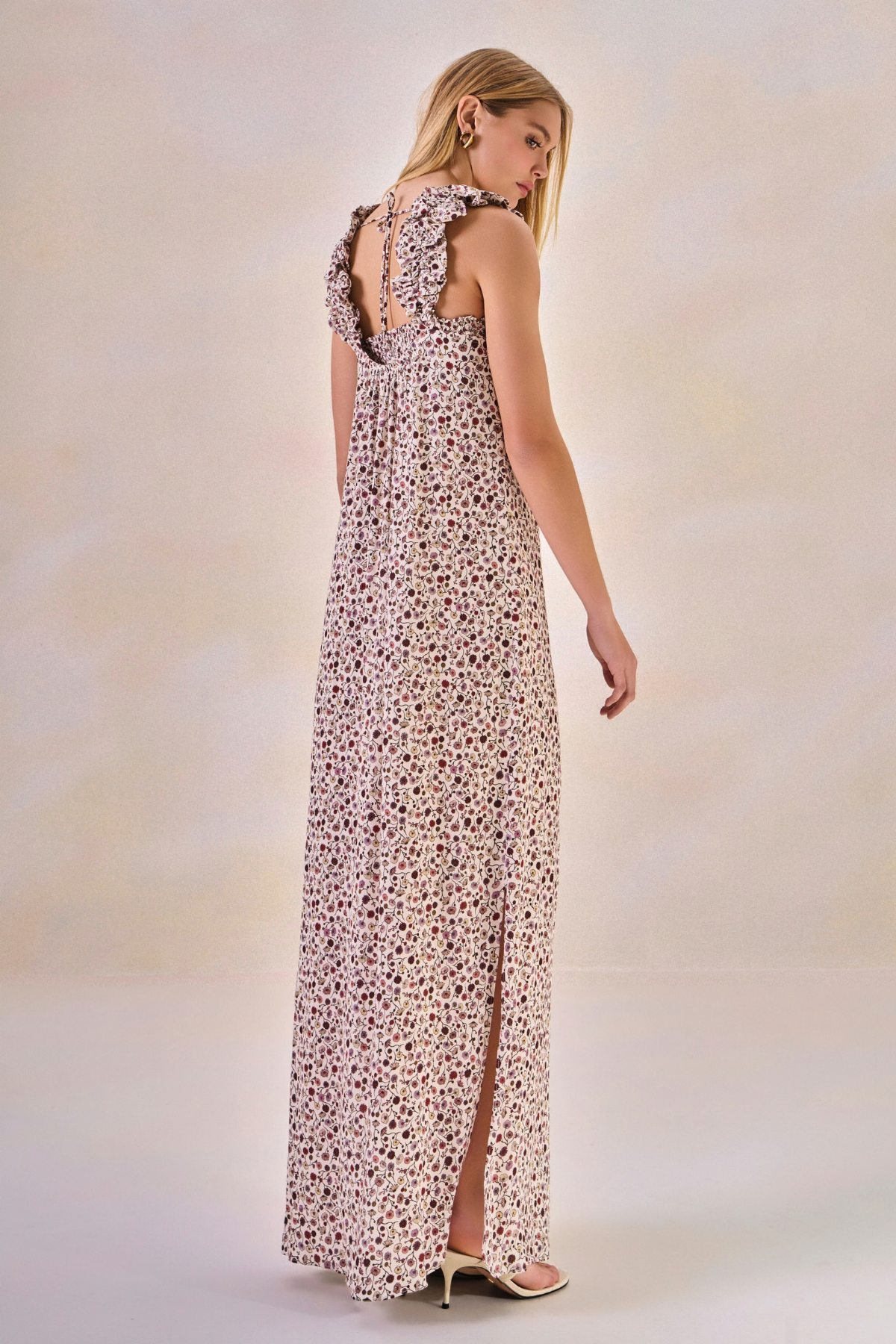 Vestido Viscose Fleur Estampa Flor Off White