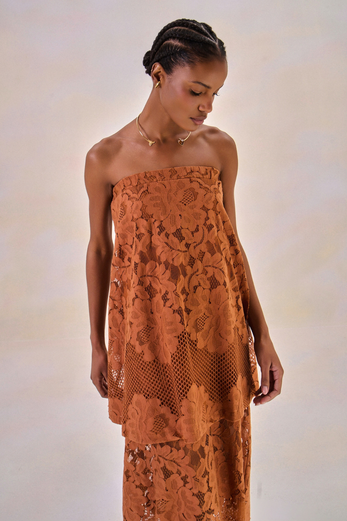 Vestido Renda Carinne Telha