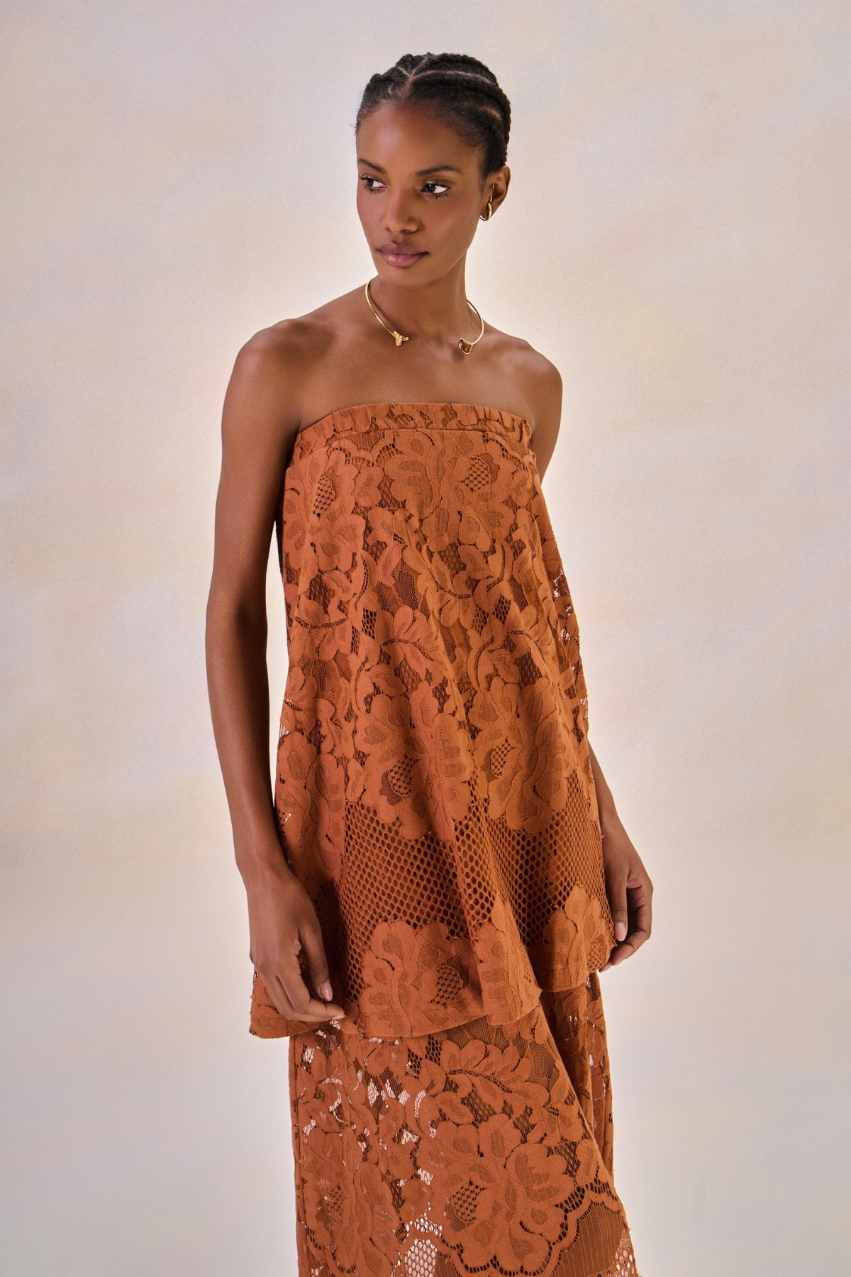 Vestido Renda Carinne Telha