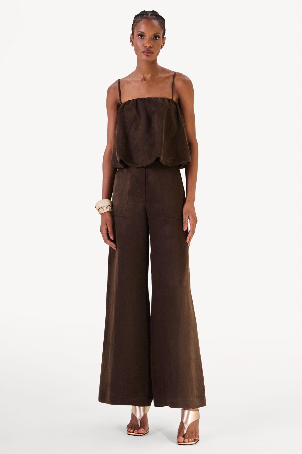 Calça Pantalona Dominique Café