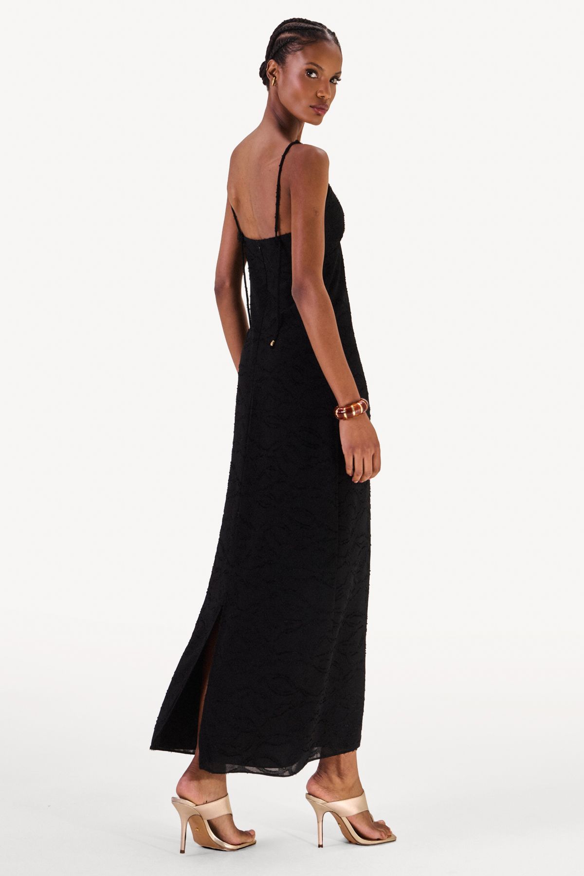Vestido Devorê Nanci Preto