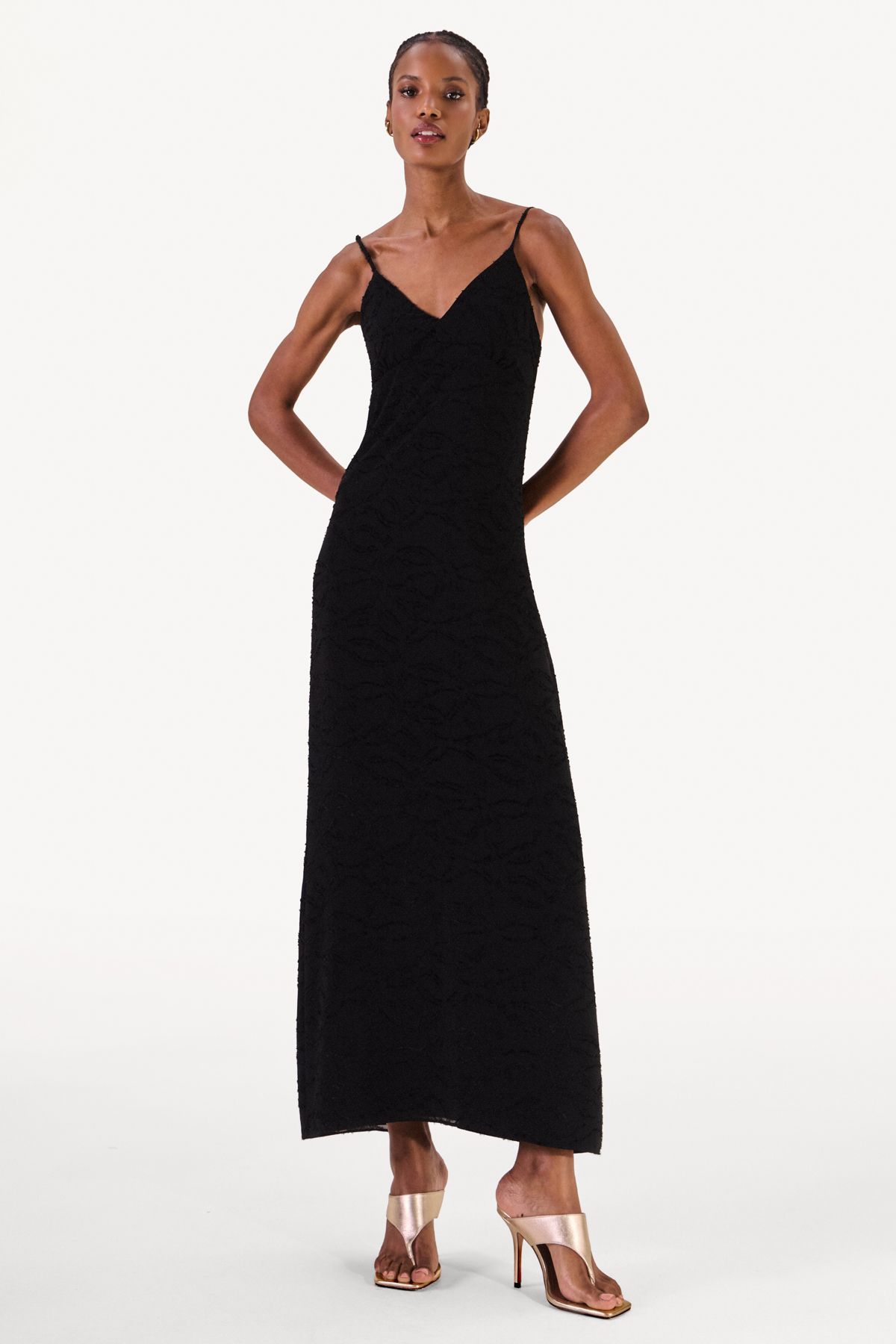 Vestido Devorê Nanci Preto