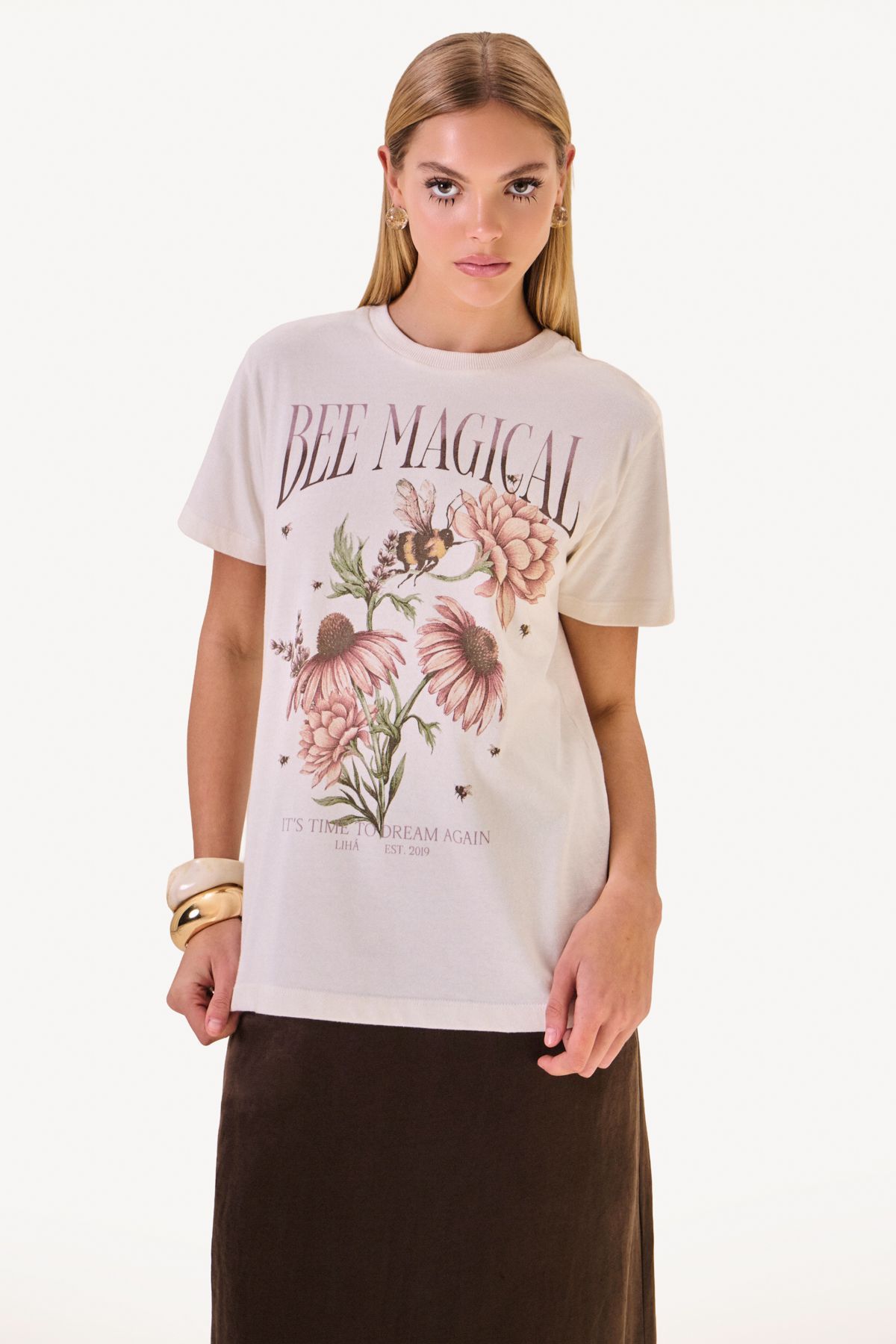 Camiseta Bee Magical Off White