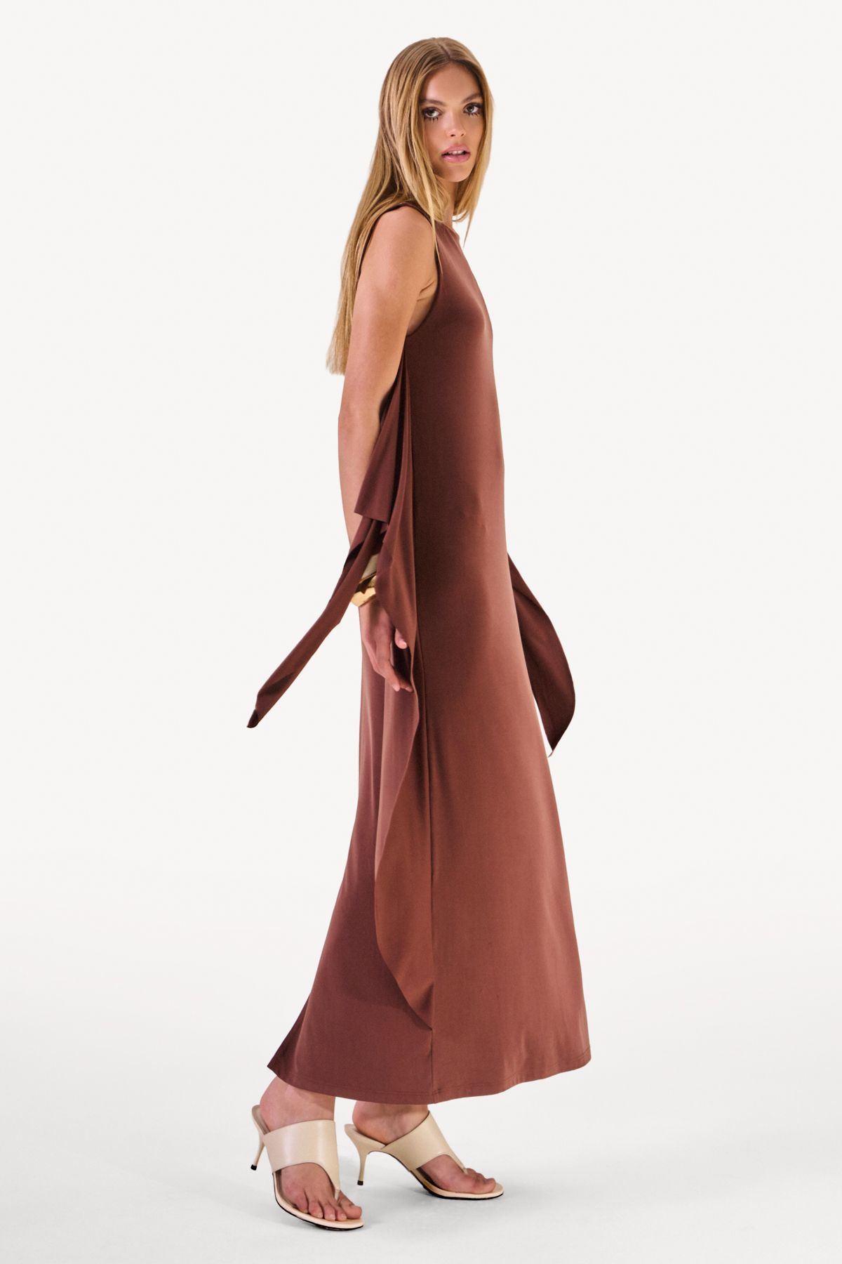 Vestido Sobreposição Melanie Marrom