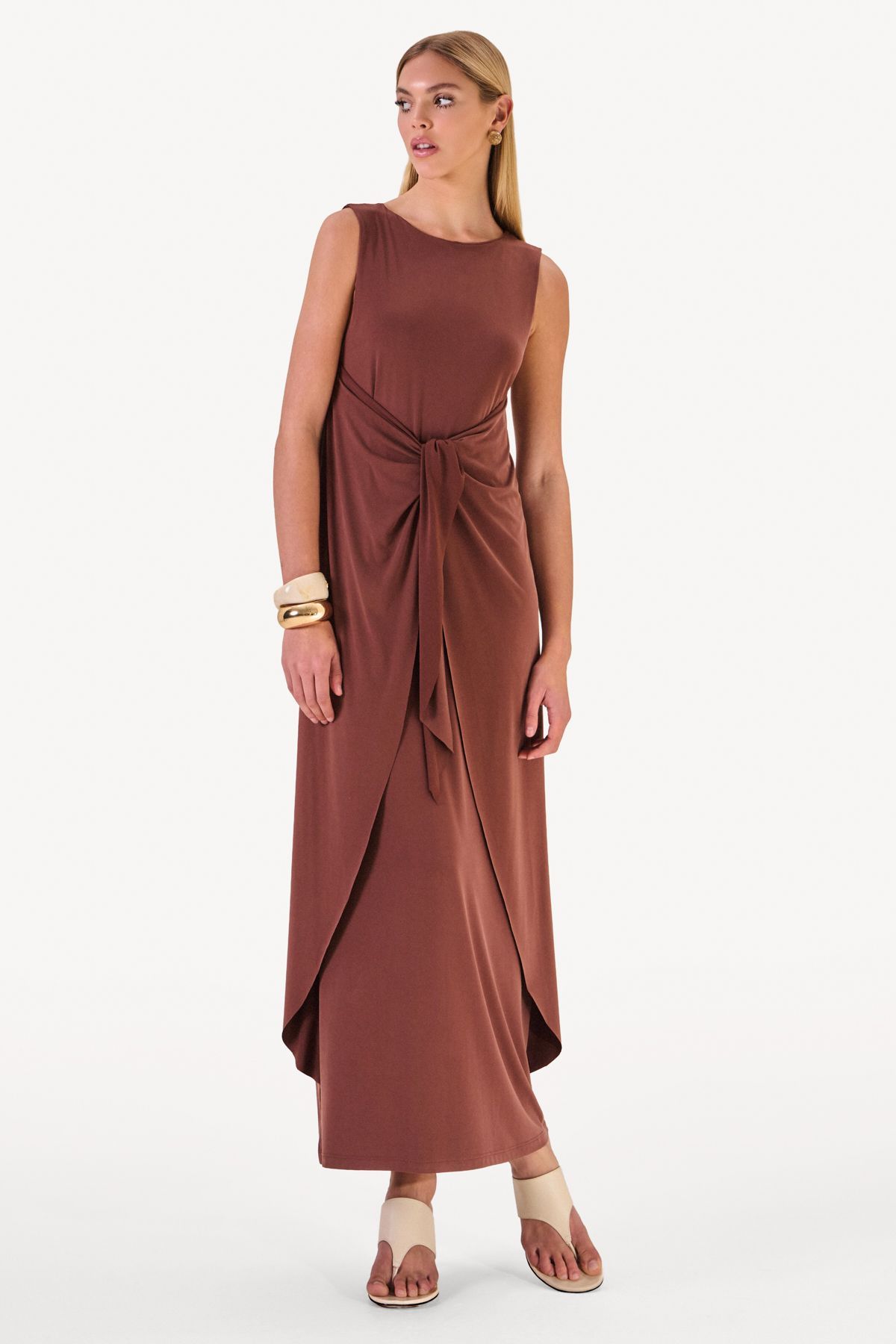 Vestido Sobreposição Melanie Marrom