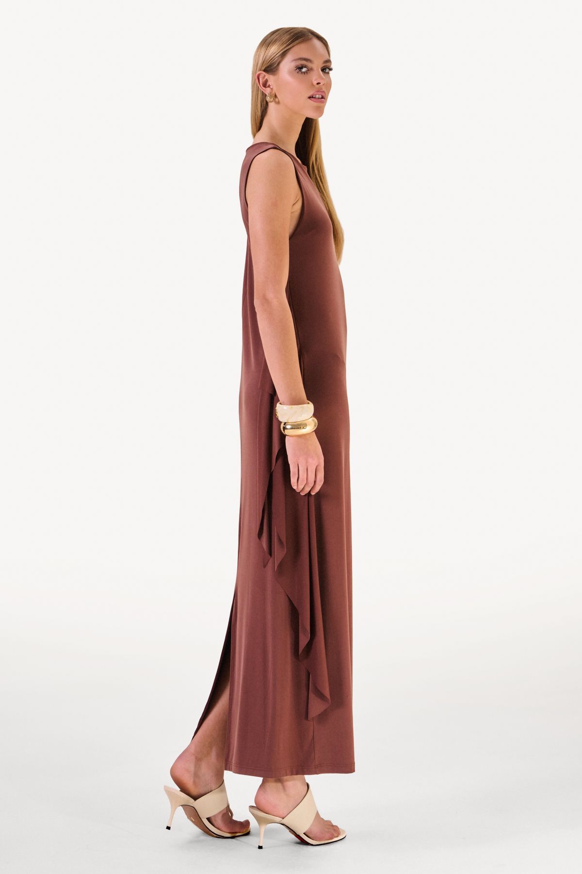 Vestido Sobreposição Melanie Marrom