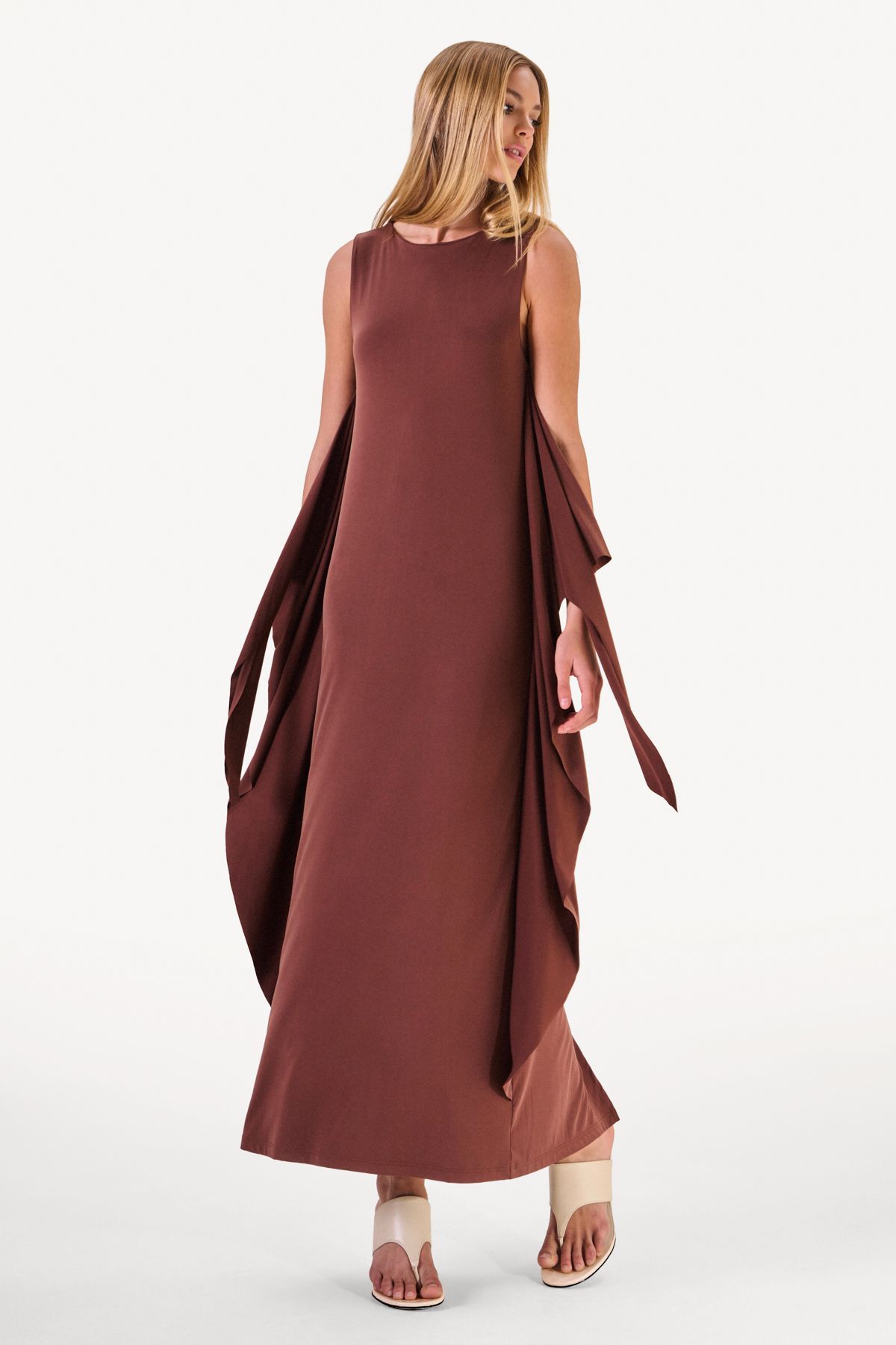 Vestido Sobreposição Melanie Marrom