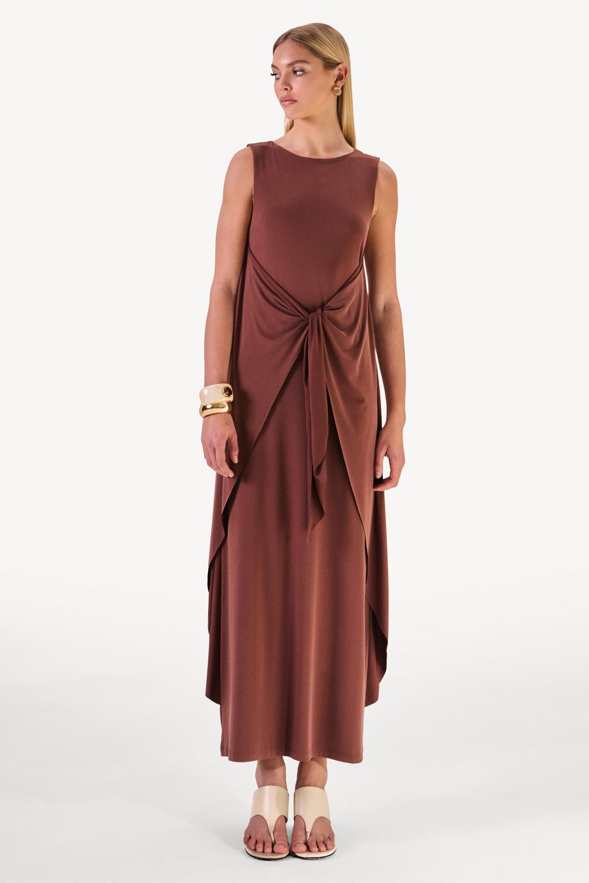 Vestido Sobreposição Melanie Marrom