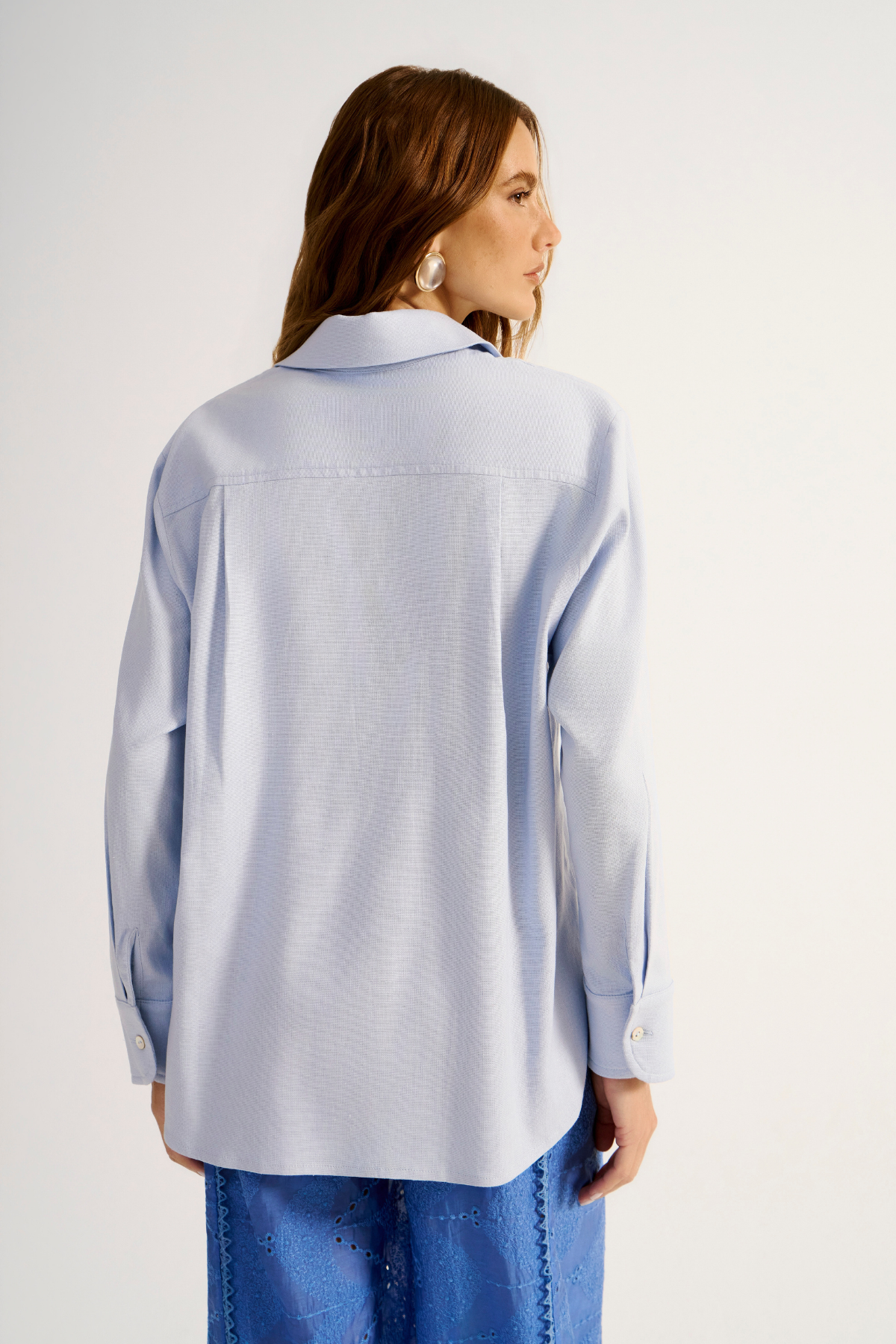 Camisa Linho Citrino Azul Claro