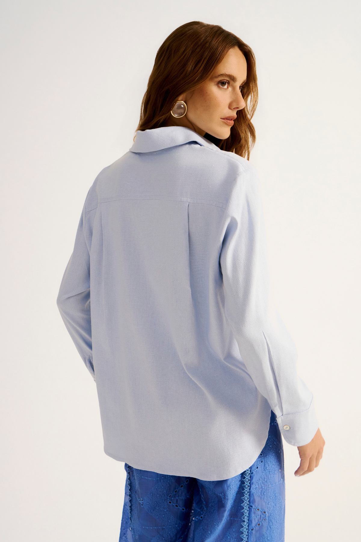 Camisa Linho Citrino Azul Claro