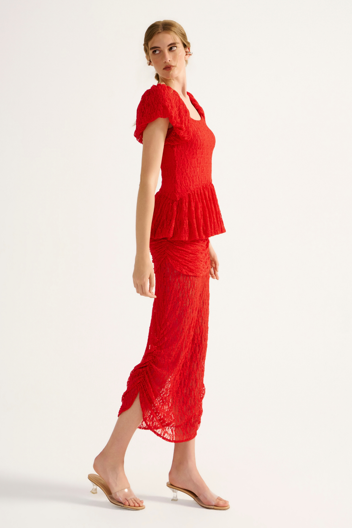 Saia Renda Rubi Vermelho