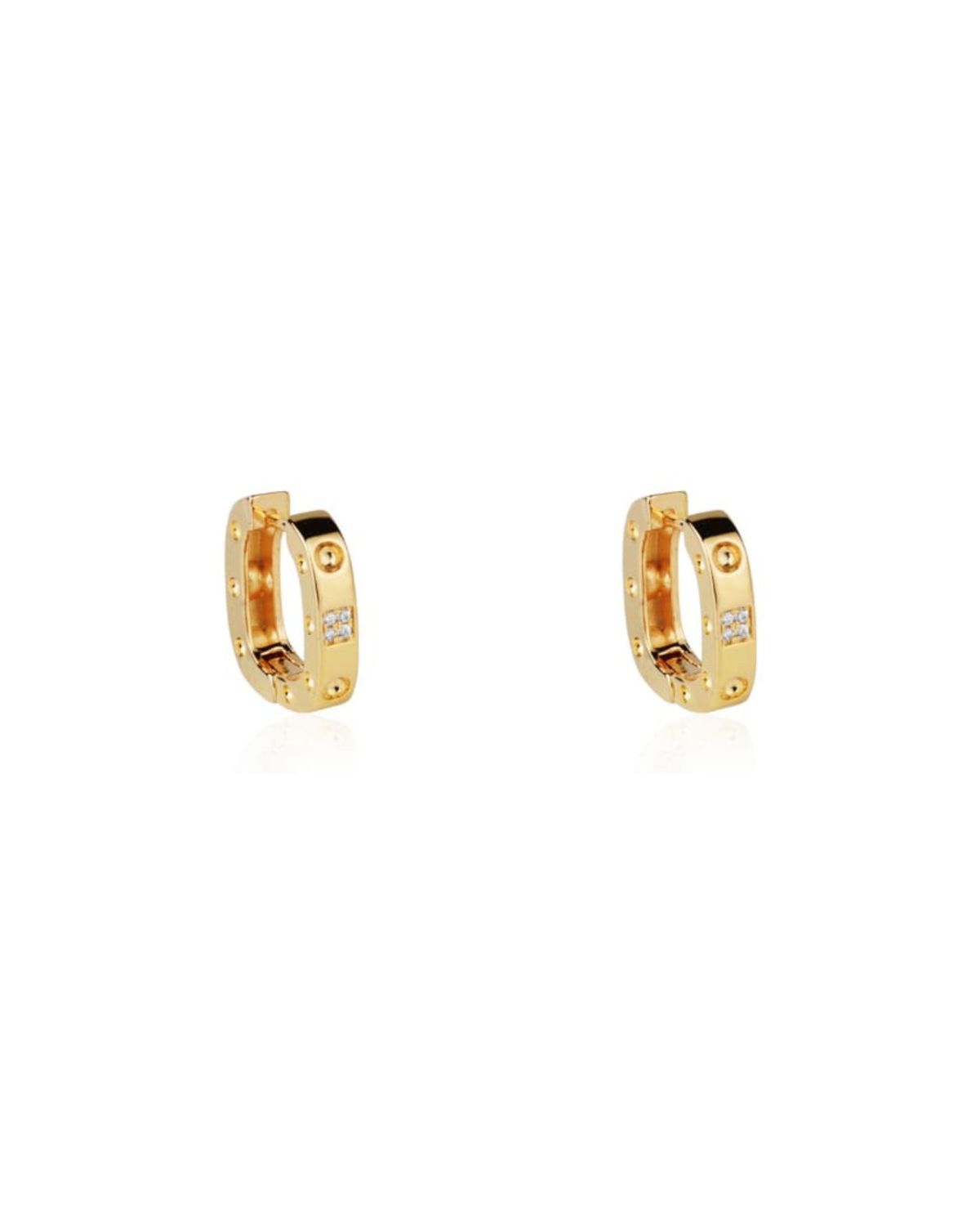 Brinco Argola Retangular Dourada P, M ou G