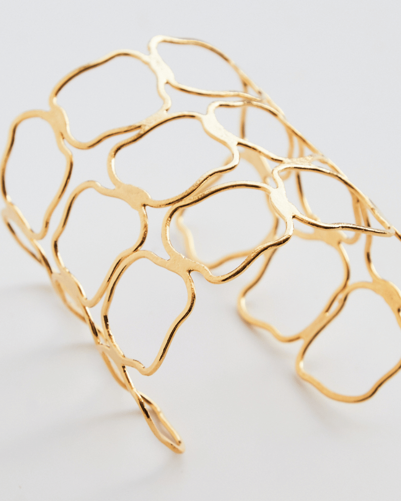 Bracelete Orgânico Escovado Dourado