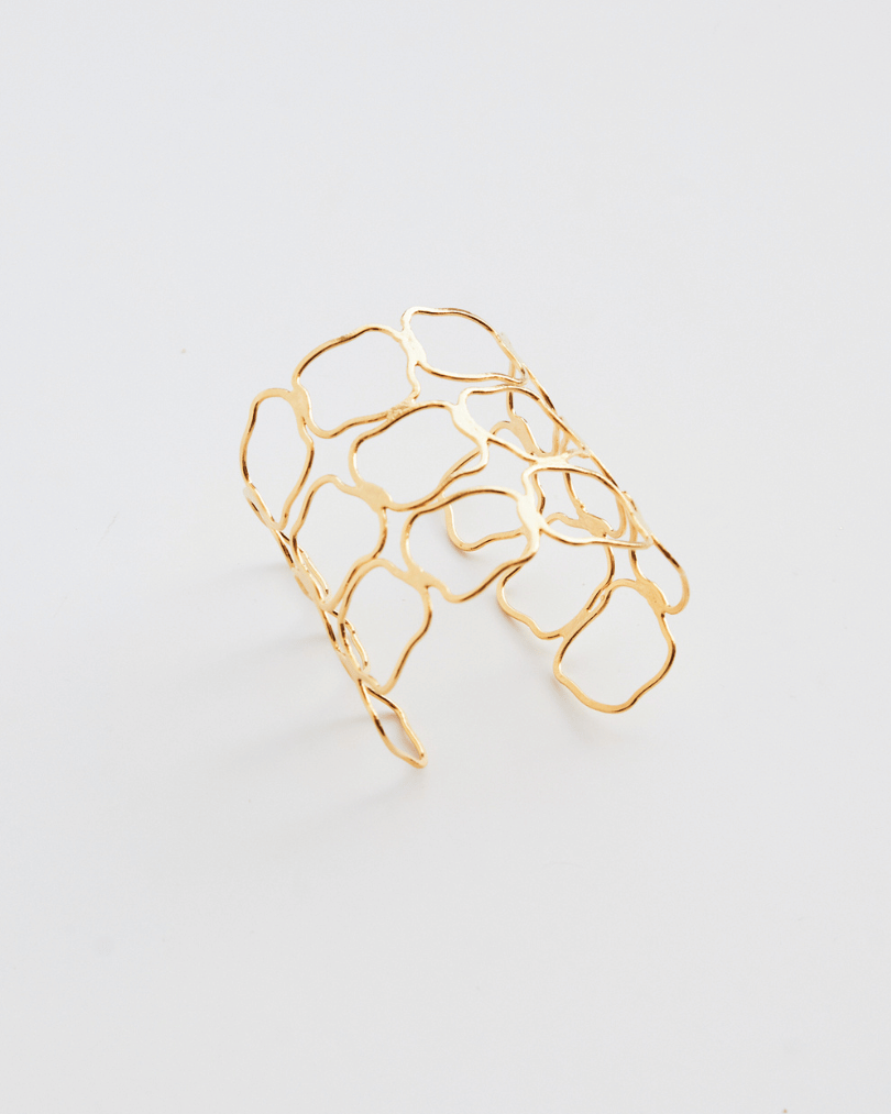 Bracelete Orgânico Escovado Dourado