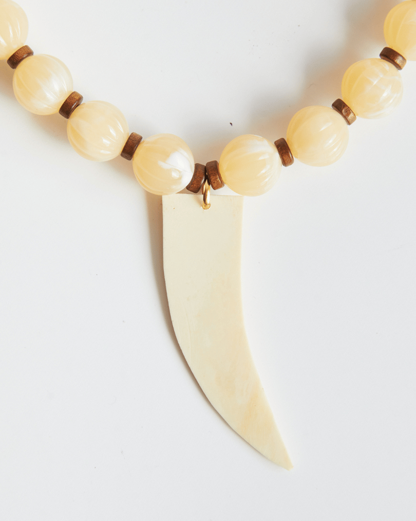 Colar Dente Osso Marfim