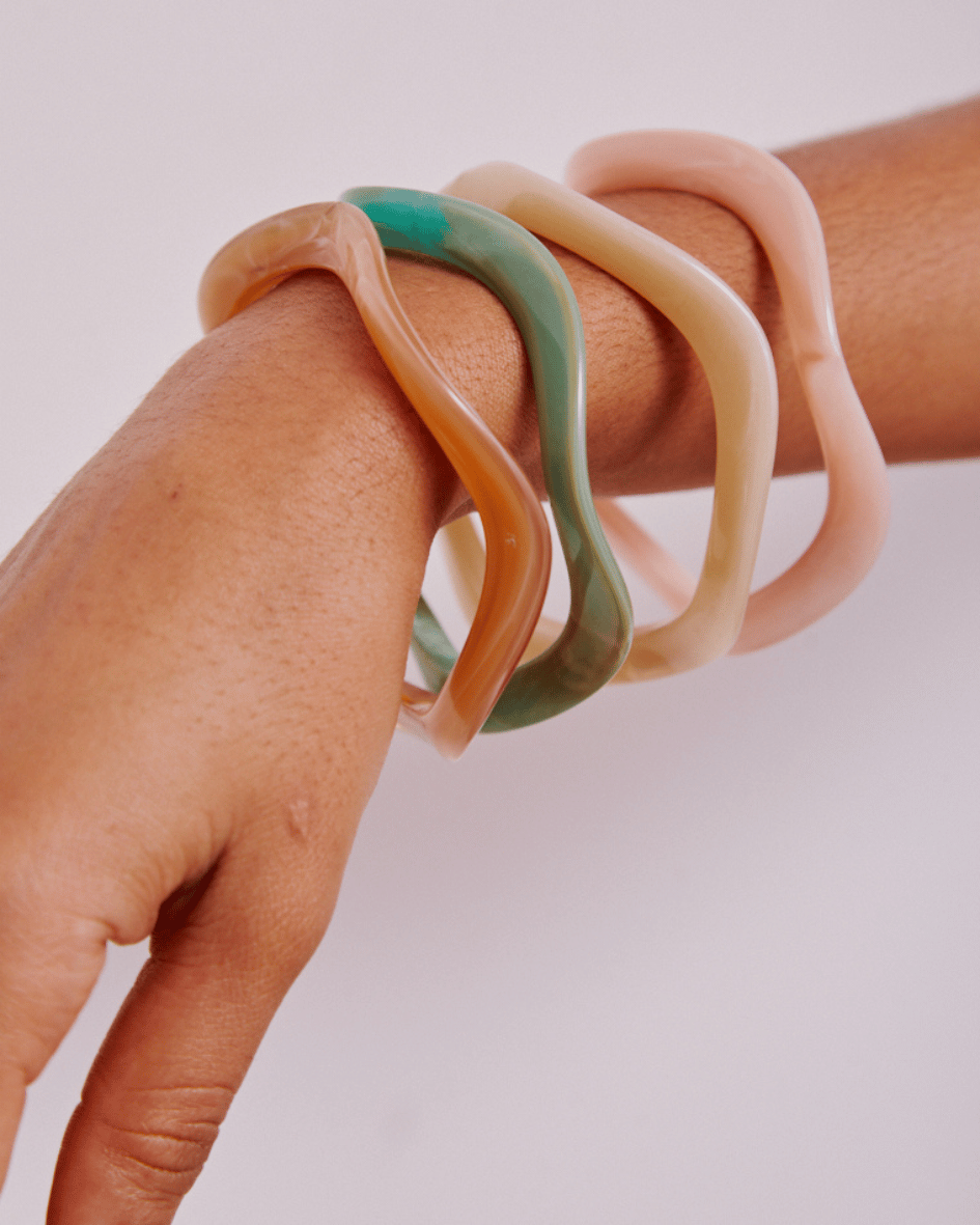 Kit Pulseiras Onda Resina