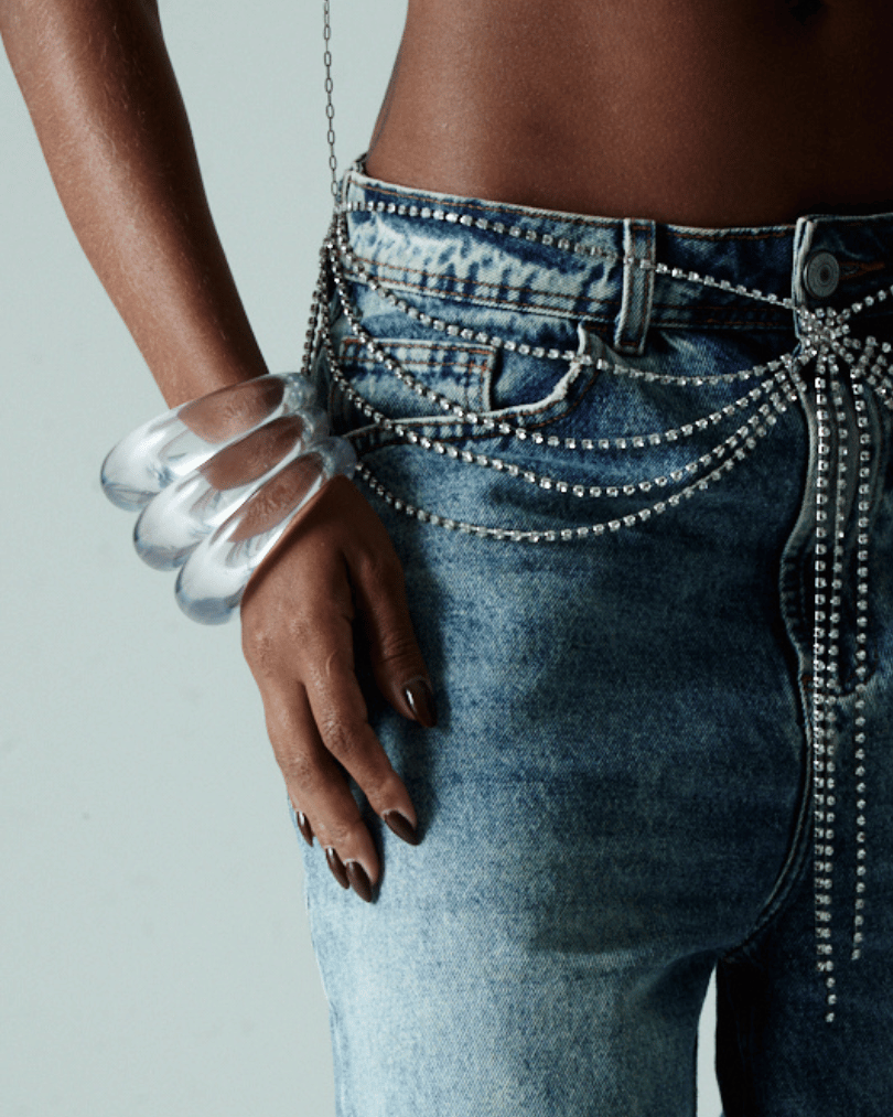 Bracelete Disco Resina Cristal