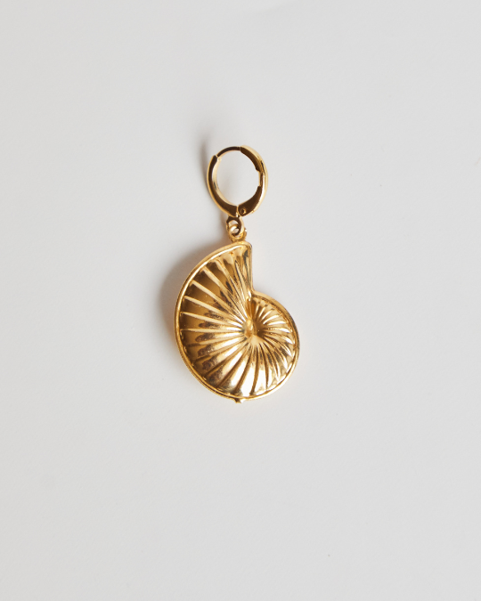 Colar Amazonita Facetada + Pingente Concha Espiral
