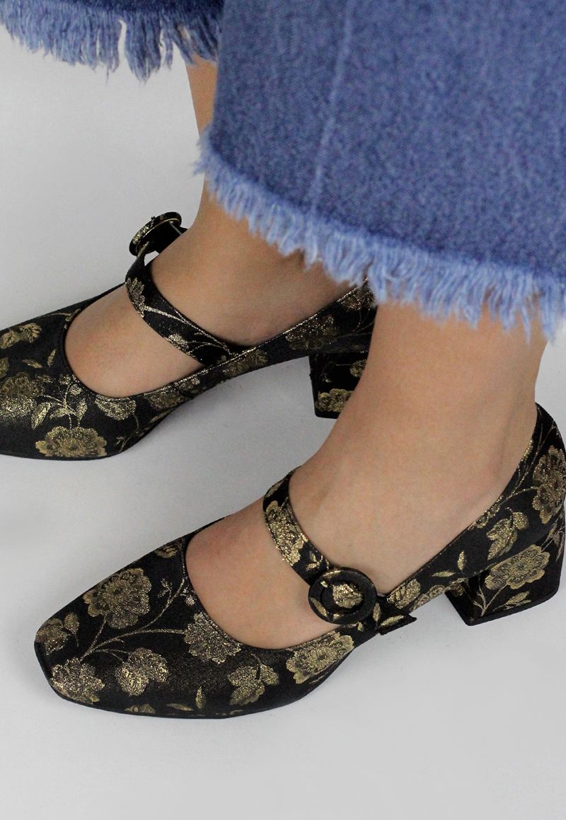 GRANNY shoes - bordado floral (vegan) - Yellow Factory