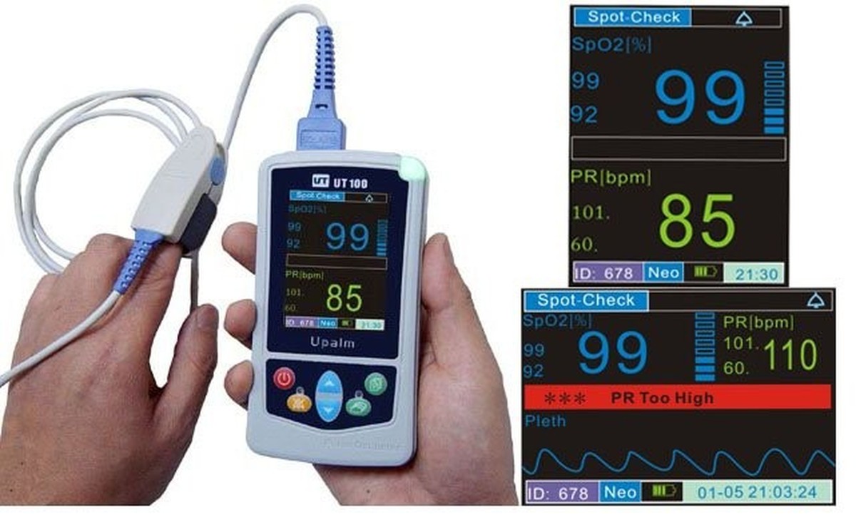 Foto do produto Oximetro de Pulso UT100 C/alarme e Sensor Adulto -