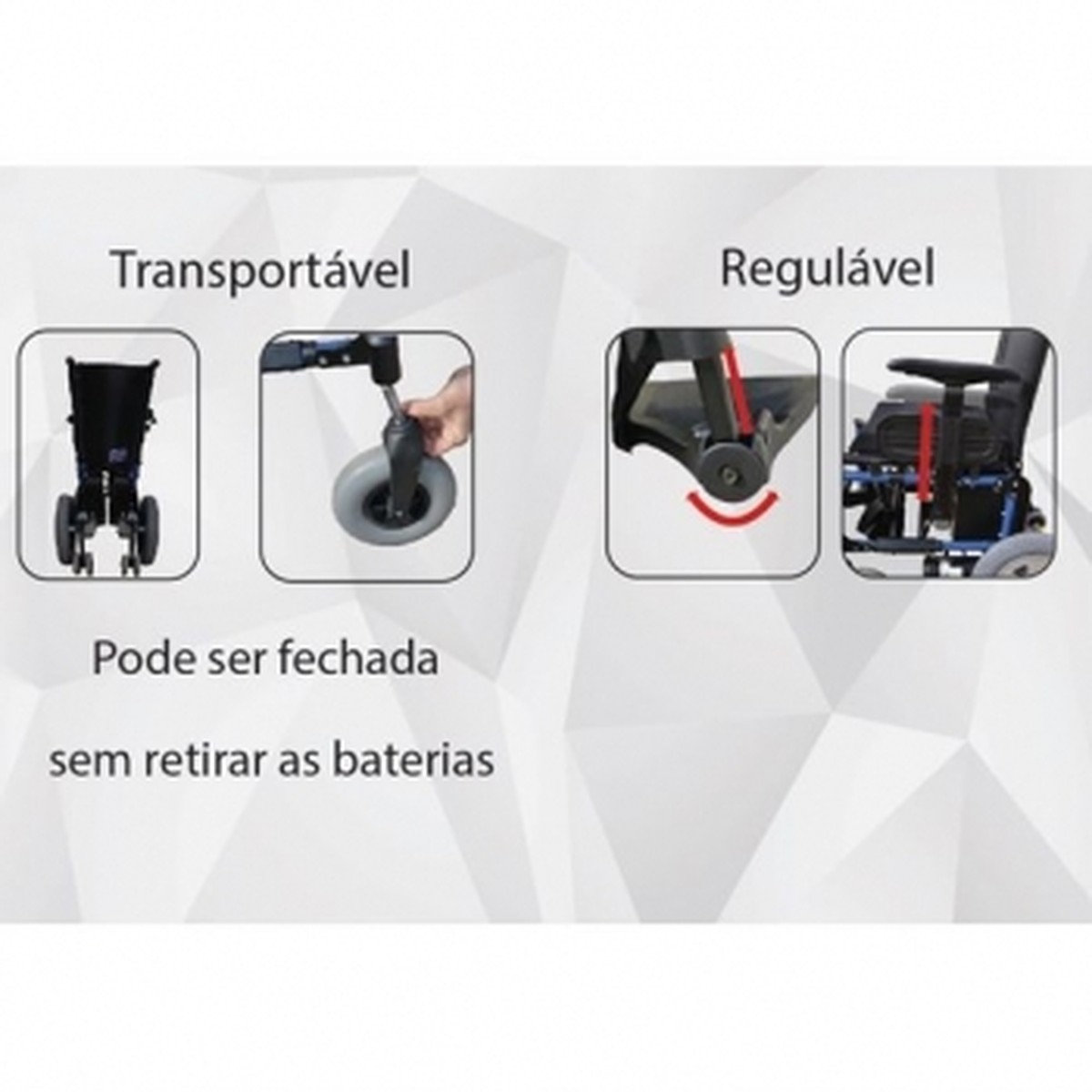 Foto do produto Cadeira Motorizada E5 - Fechamento em X com 4 Baterias Ortobras