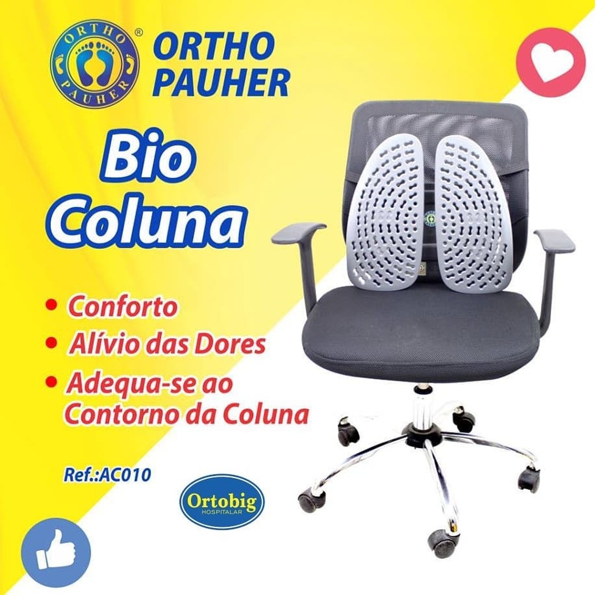 Foto do produto Bio Coluna - Encosto Ortopédico Dinamica e Flexivel AC-010 OrthoPauher