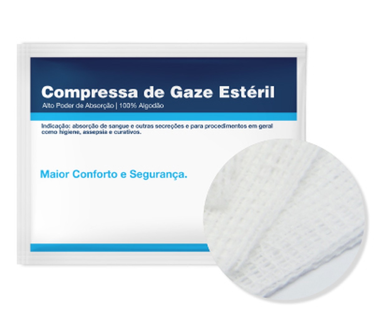 Foto do produto COMPRESSA DE GAZE 13FIOS ESTERIL 10X10 C/10 UNID NEVE