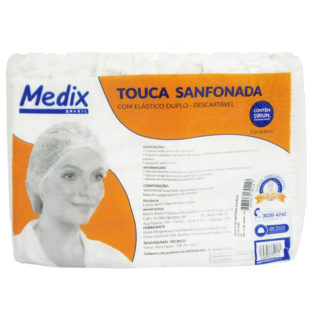 Foto do produto TOUCA SANFONADA PCT C/ 100 UNID. MEDIX
