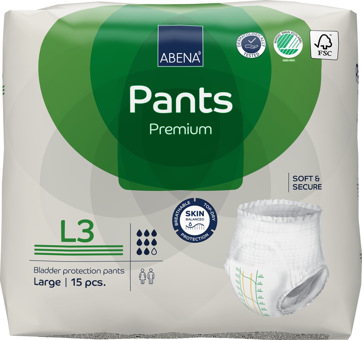 Foto do produto Fralda Abena Pants Premium Calça Tam. L3 C/ 15 UNID Ref: 41078 - Abena